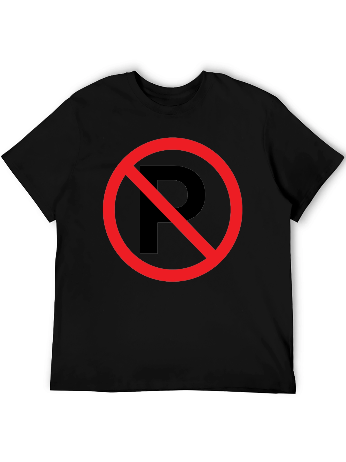 No Parking Symbol T-Shirt - Black Cotton Graphic Tee