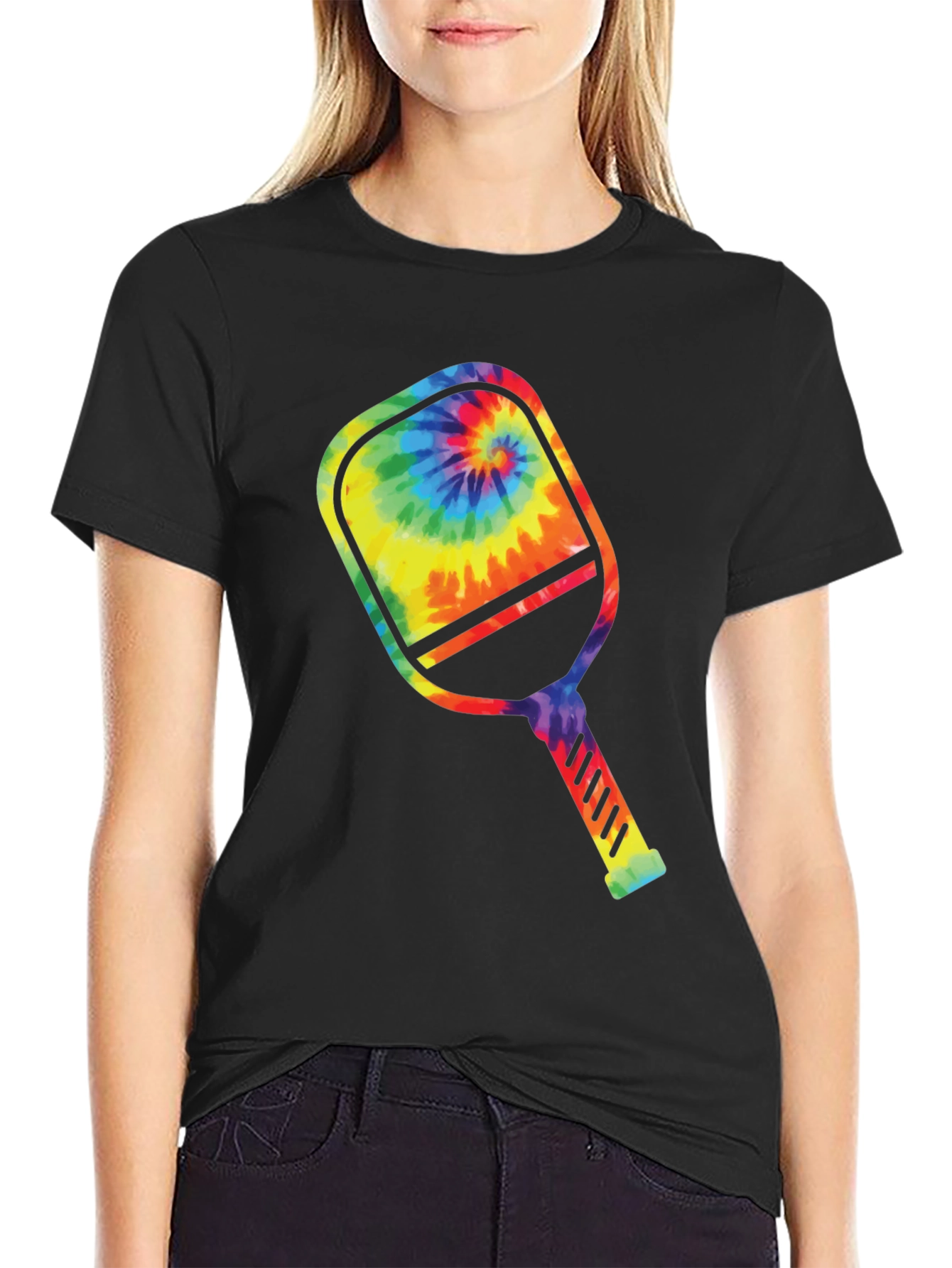 Tie Dye Pickleball Paddle Graphic Tee