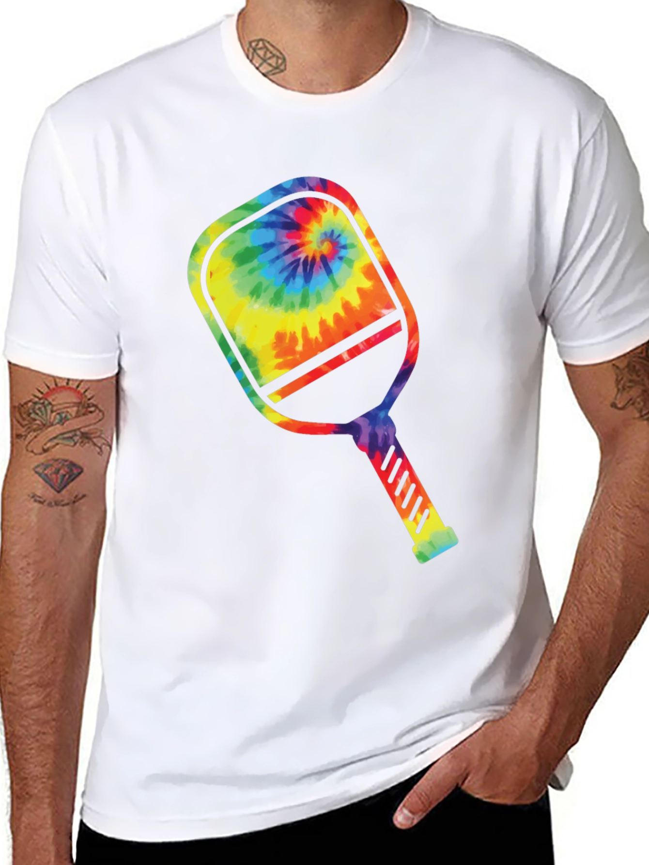 Tie Dye Pickleball Paddle Graphic Tee