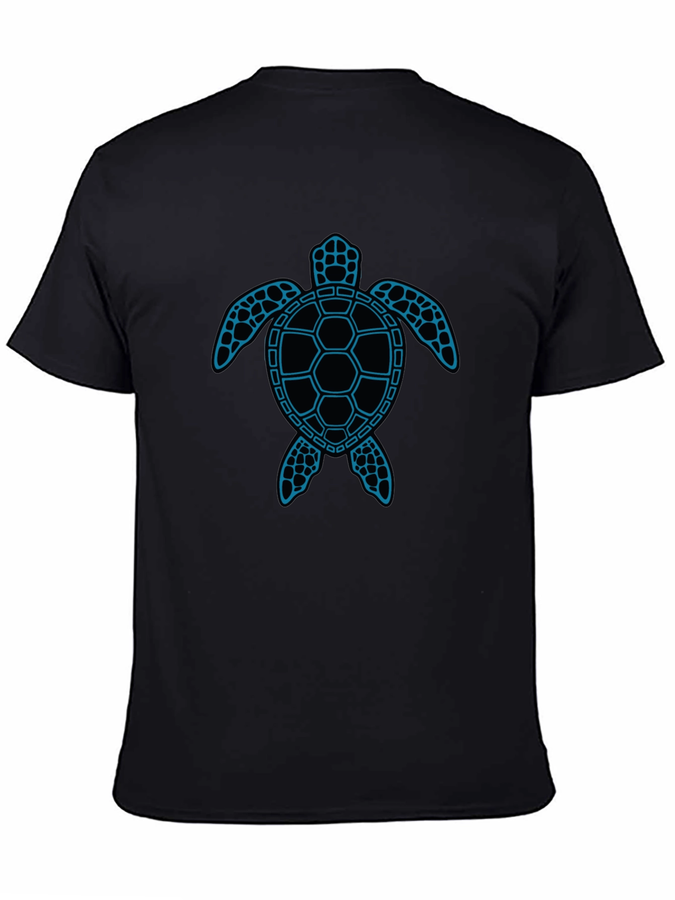 Blue Turtle Graphic Black T-Shirt