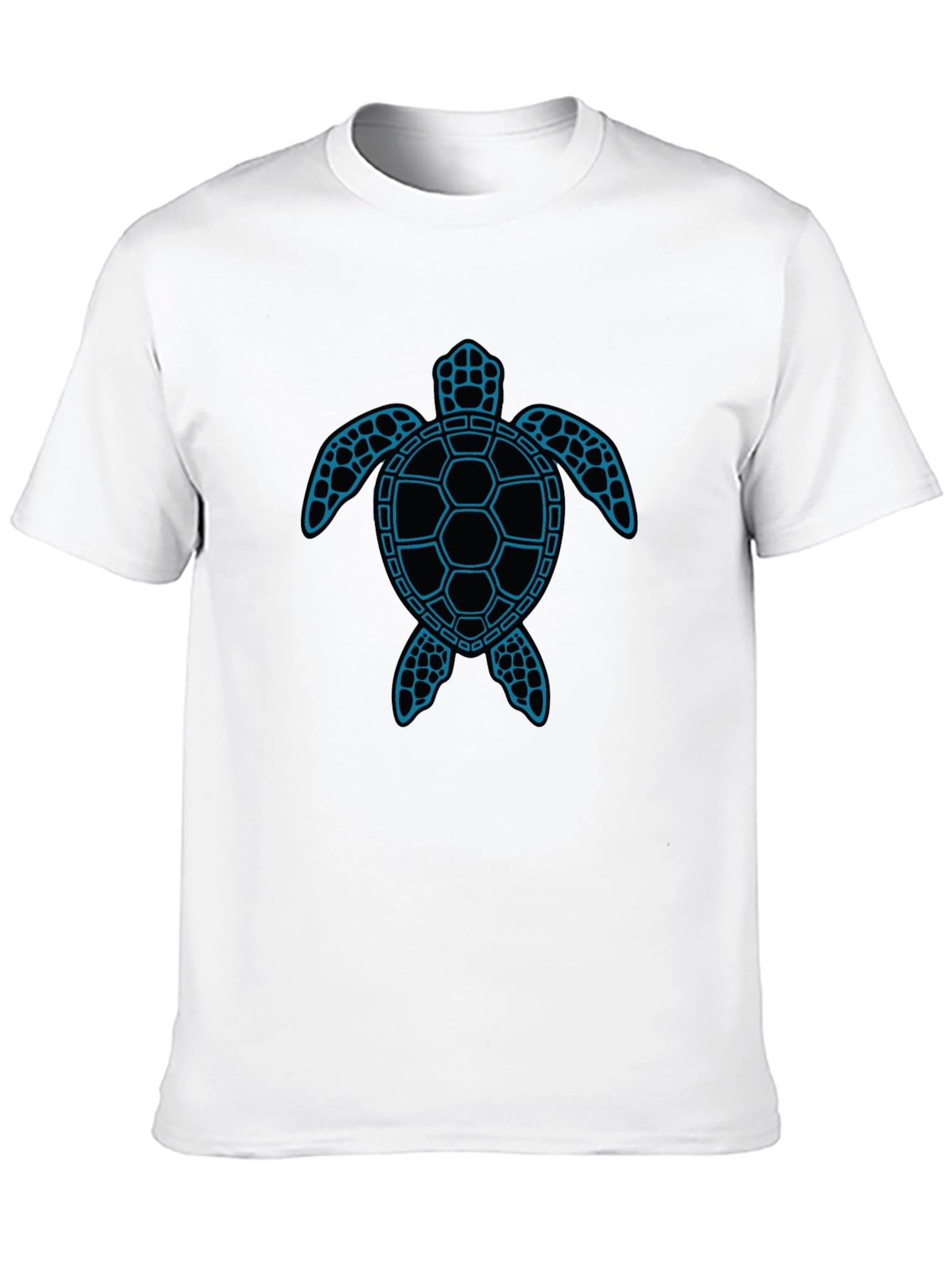 Blue Turtle Graphic Black T-Shirt