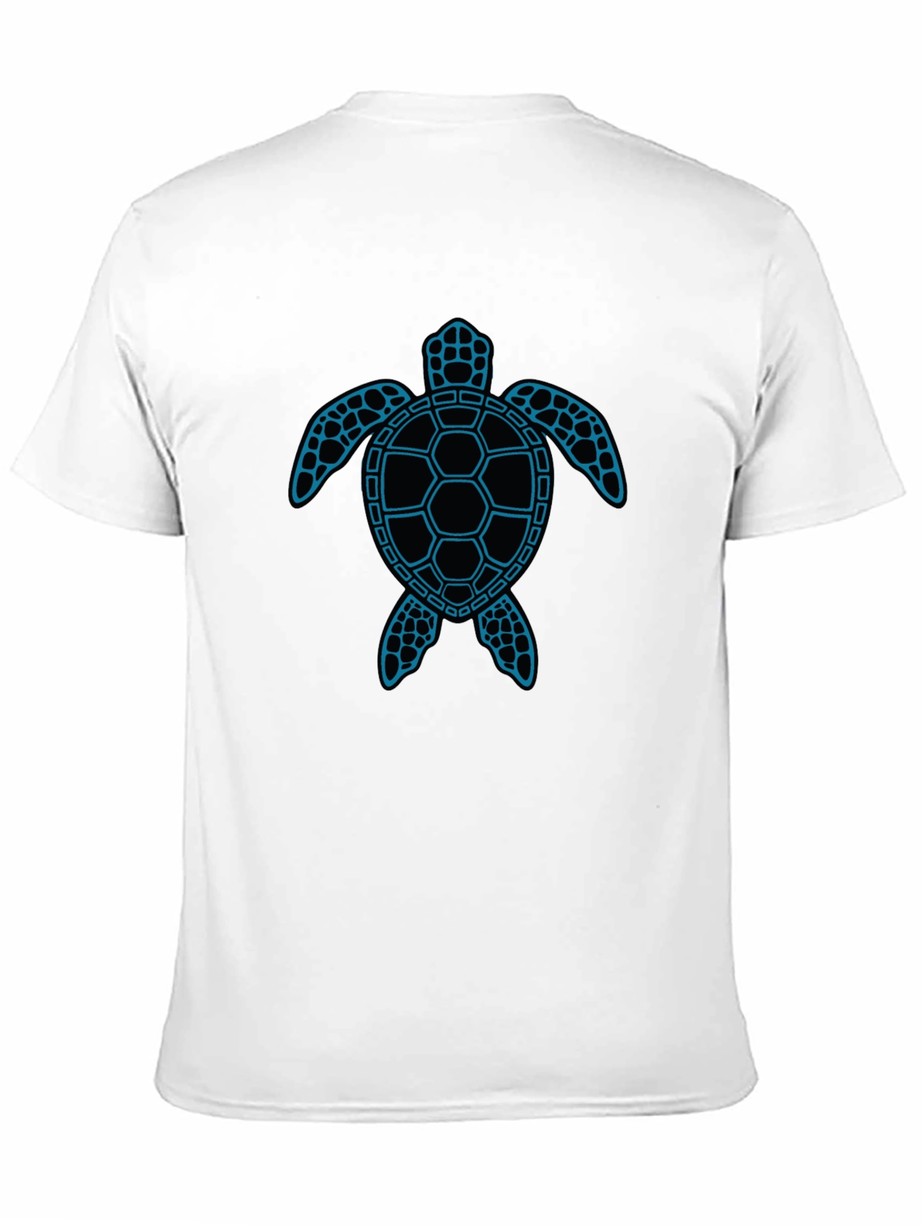Blue Turtle Graphic Black T-Shirt