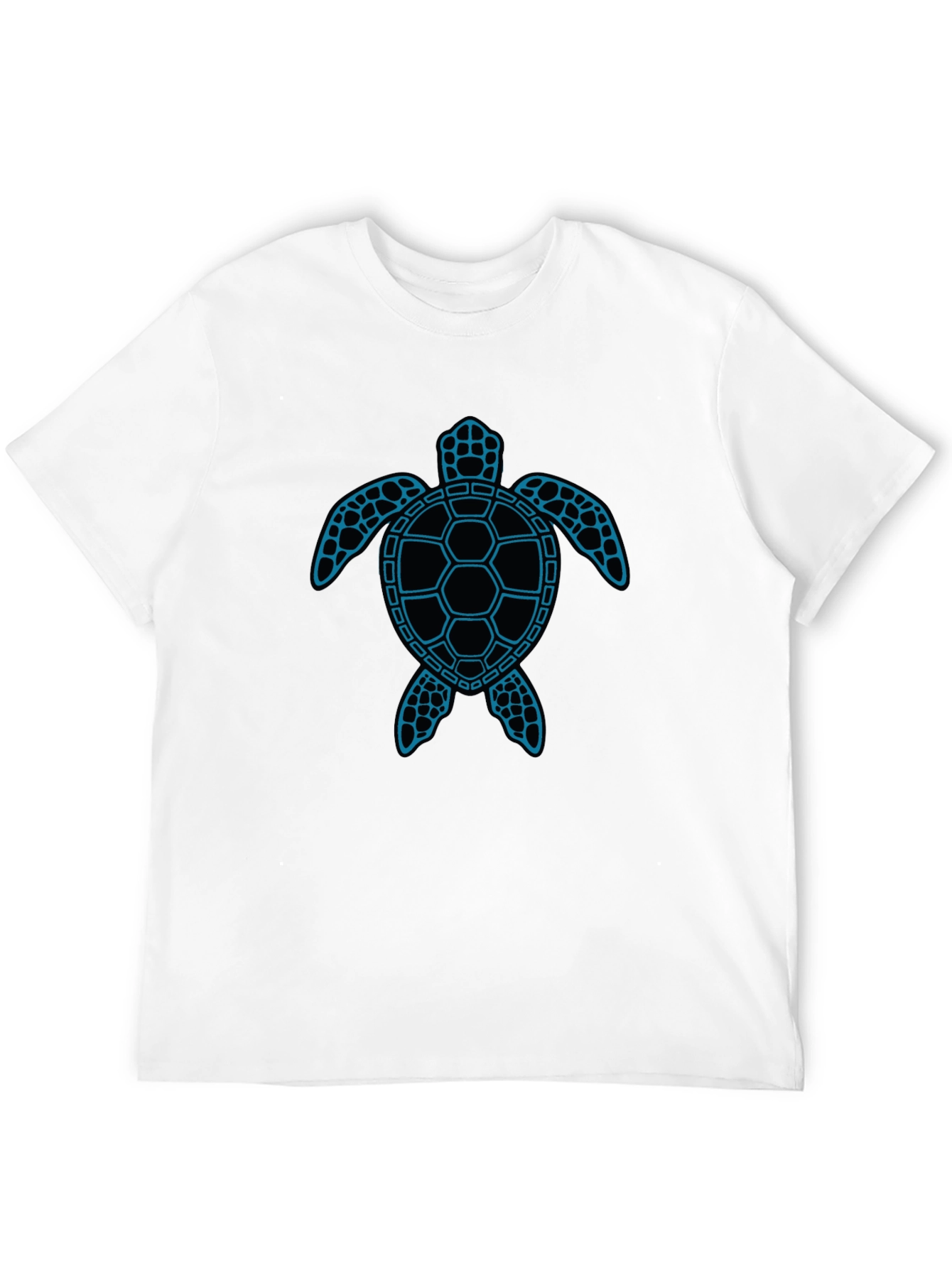 Blue Turtle Graphic Black T-Shirt