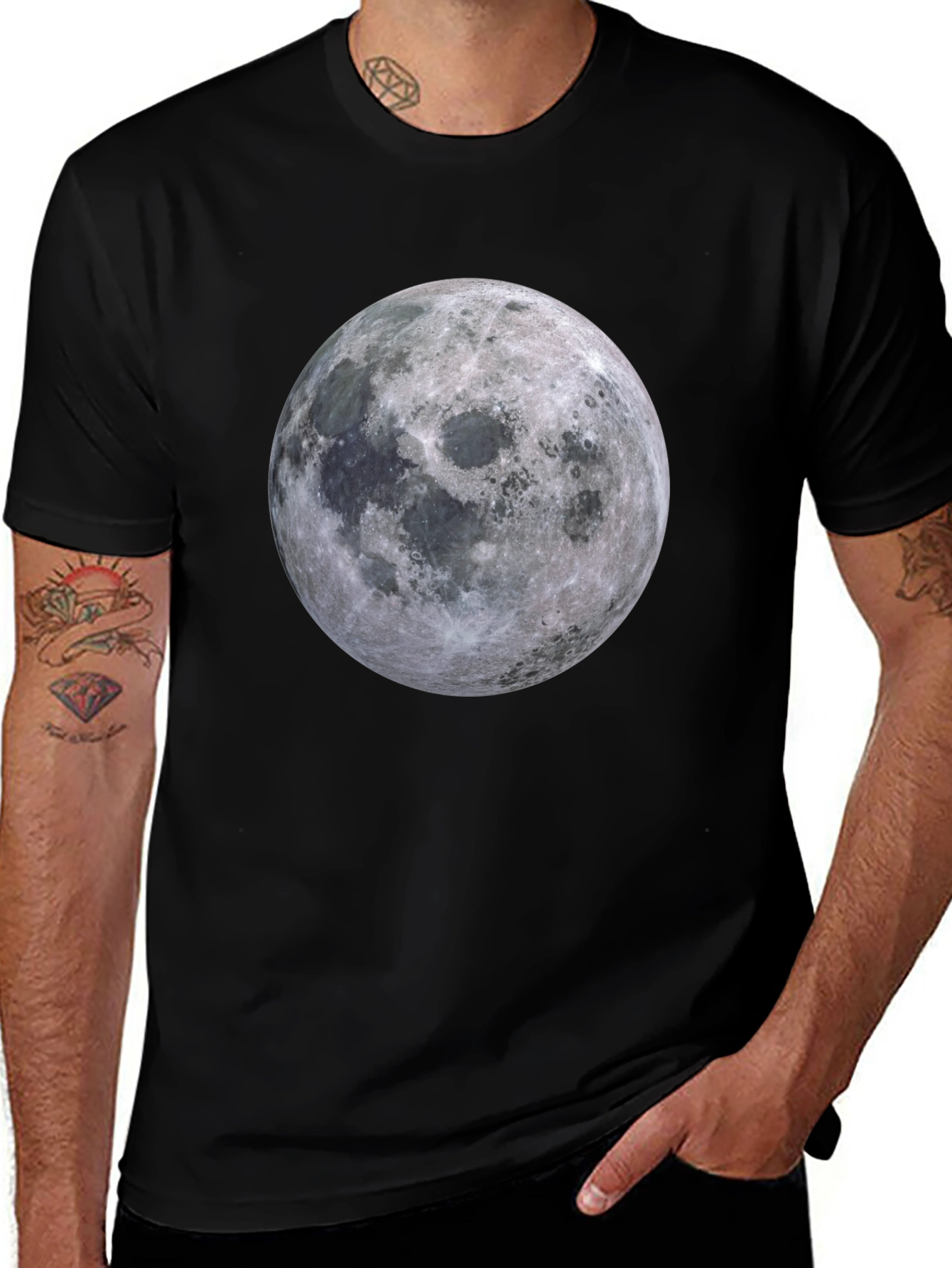 Moon Graphic Black T-Shirt