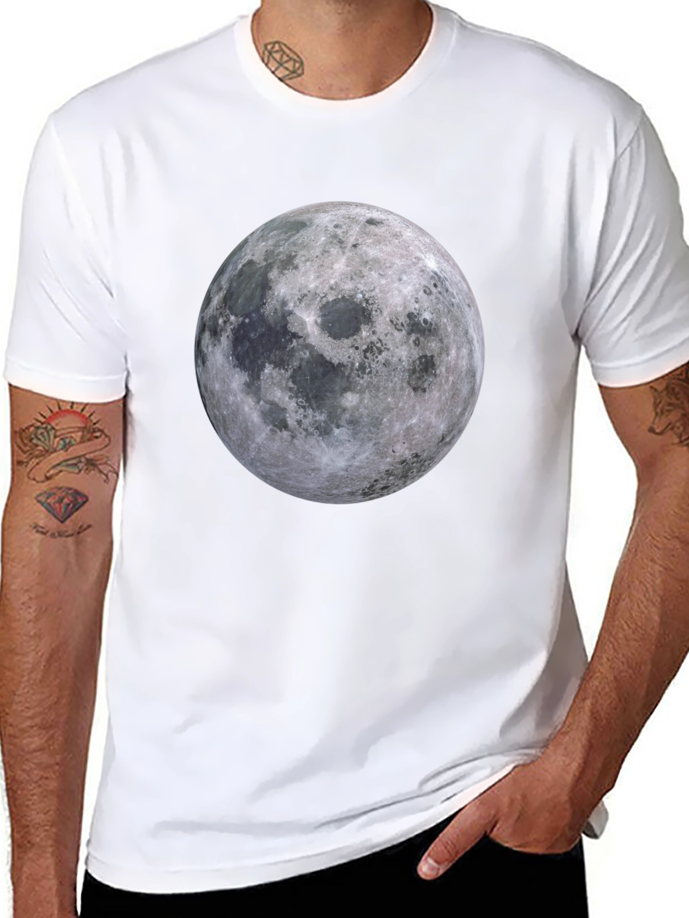 Moon Graphic Black T-Shirt