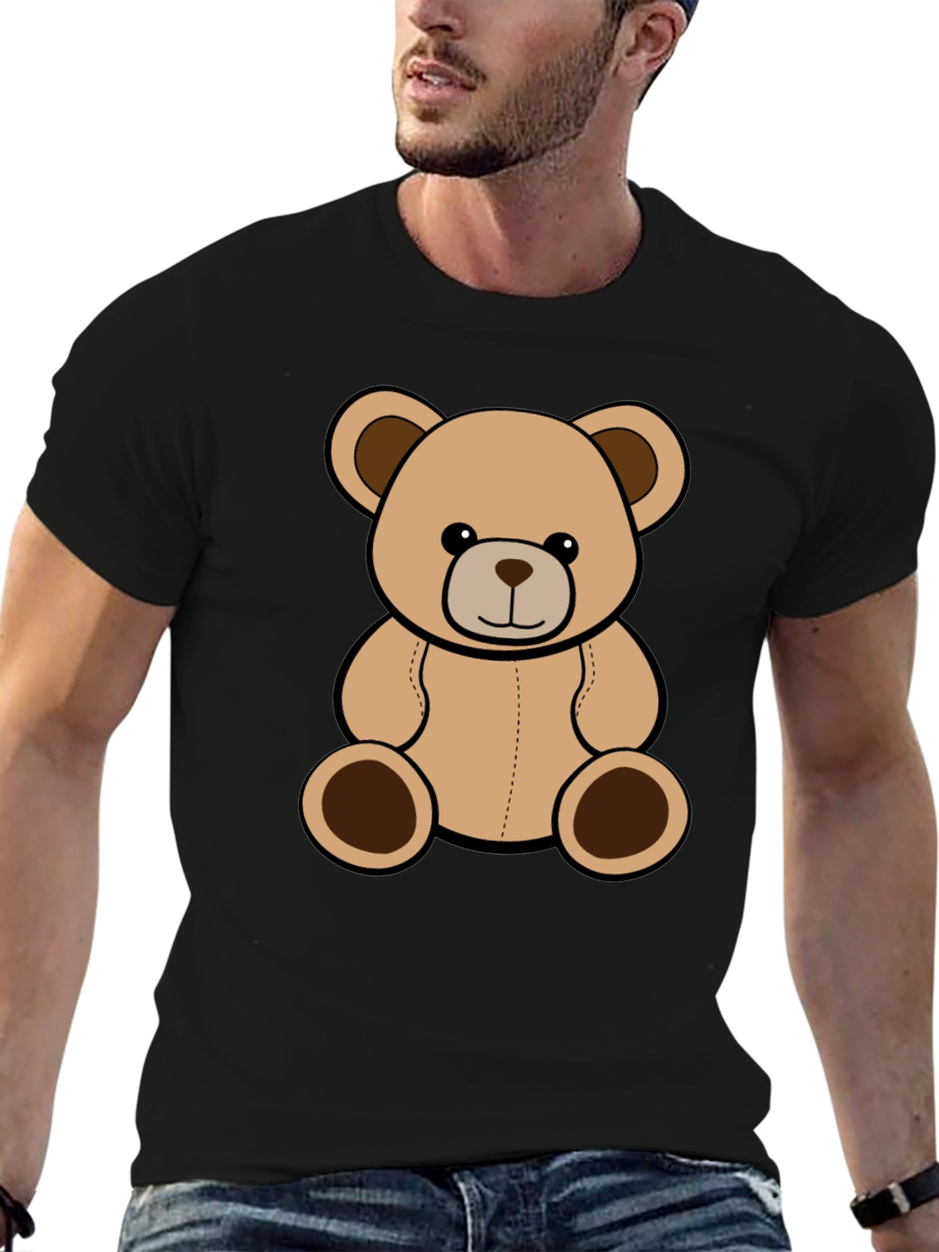 Teddy Bear Graphic Tee - Black
