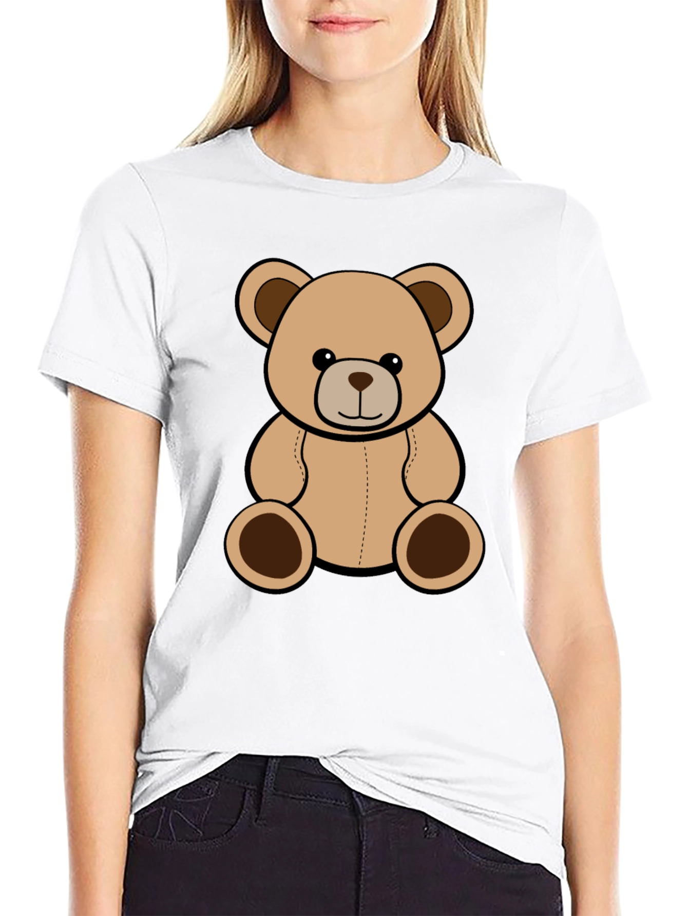 Teddy Bear Graphic Tee - Black