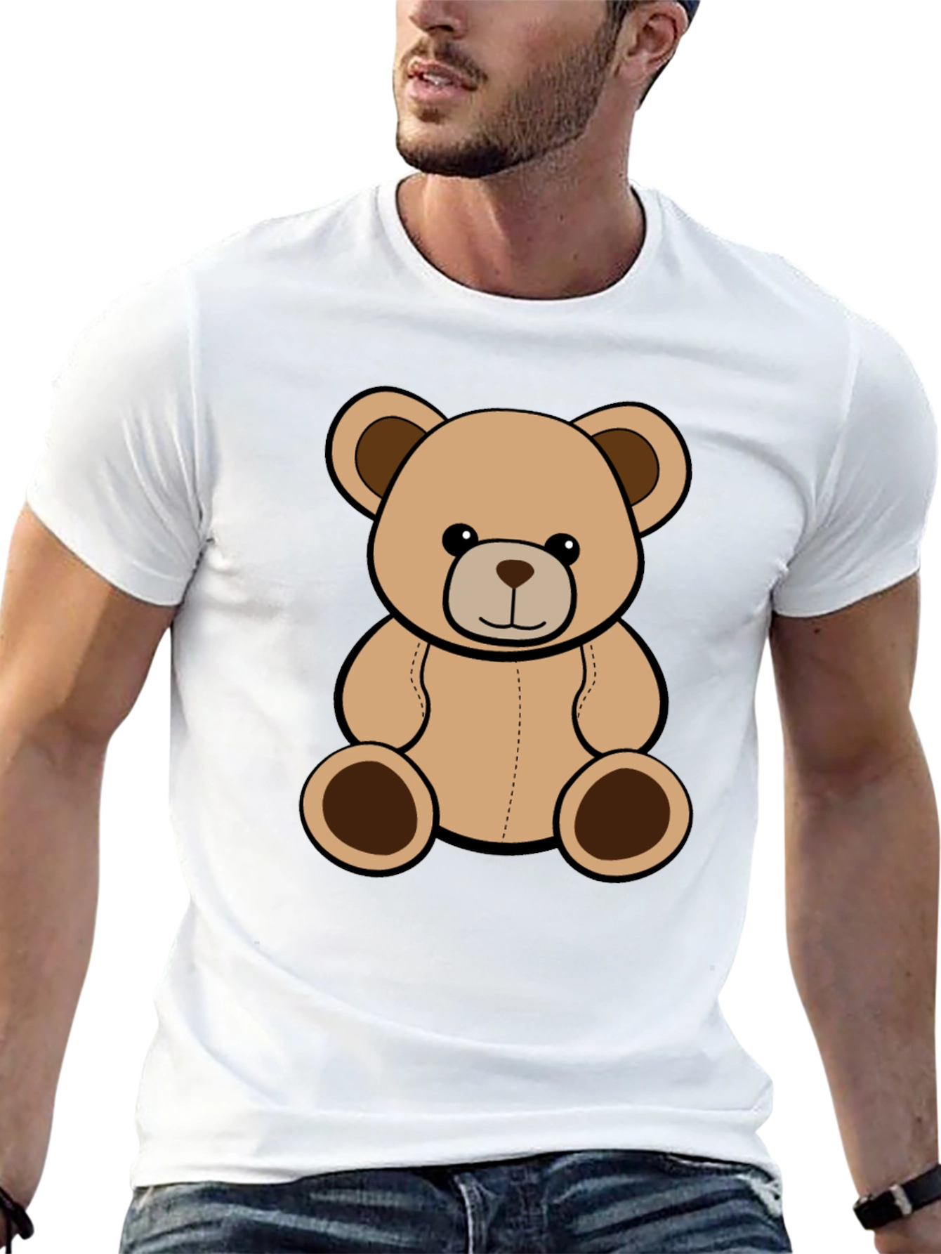 Teddy Bear Graphic Tee - Black