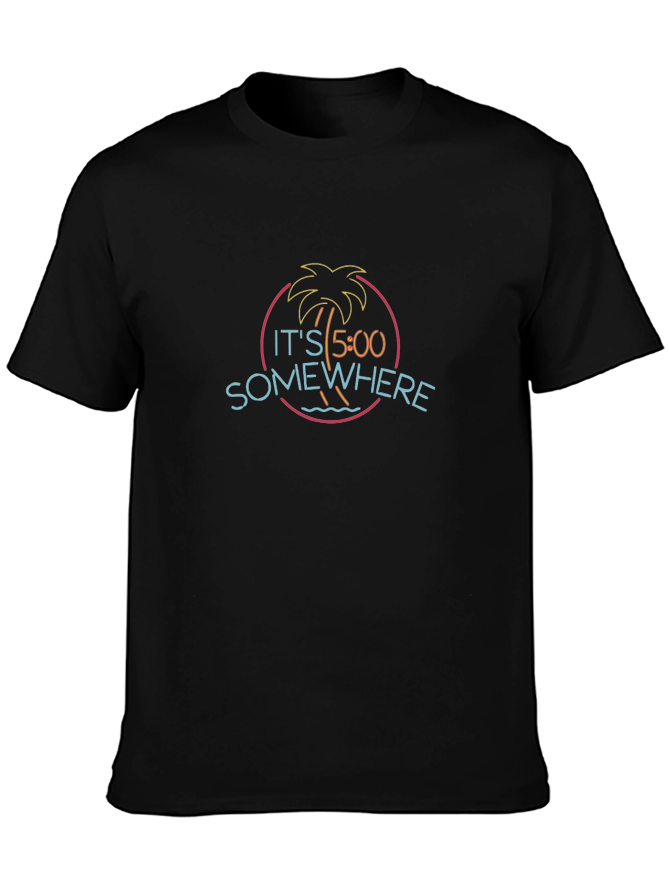 Its 5 OClock Somewhere Black Graphic Tee