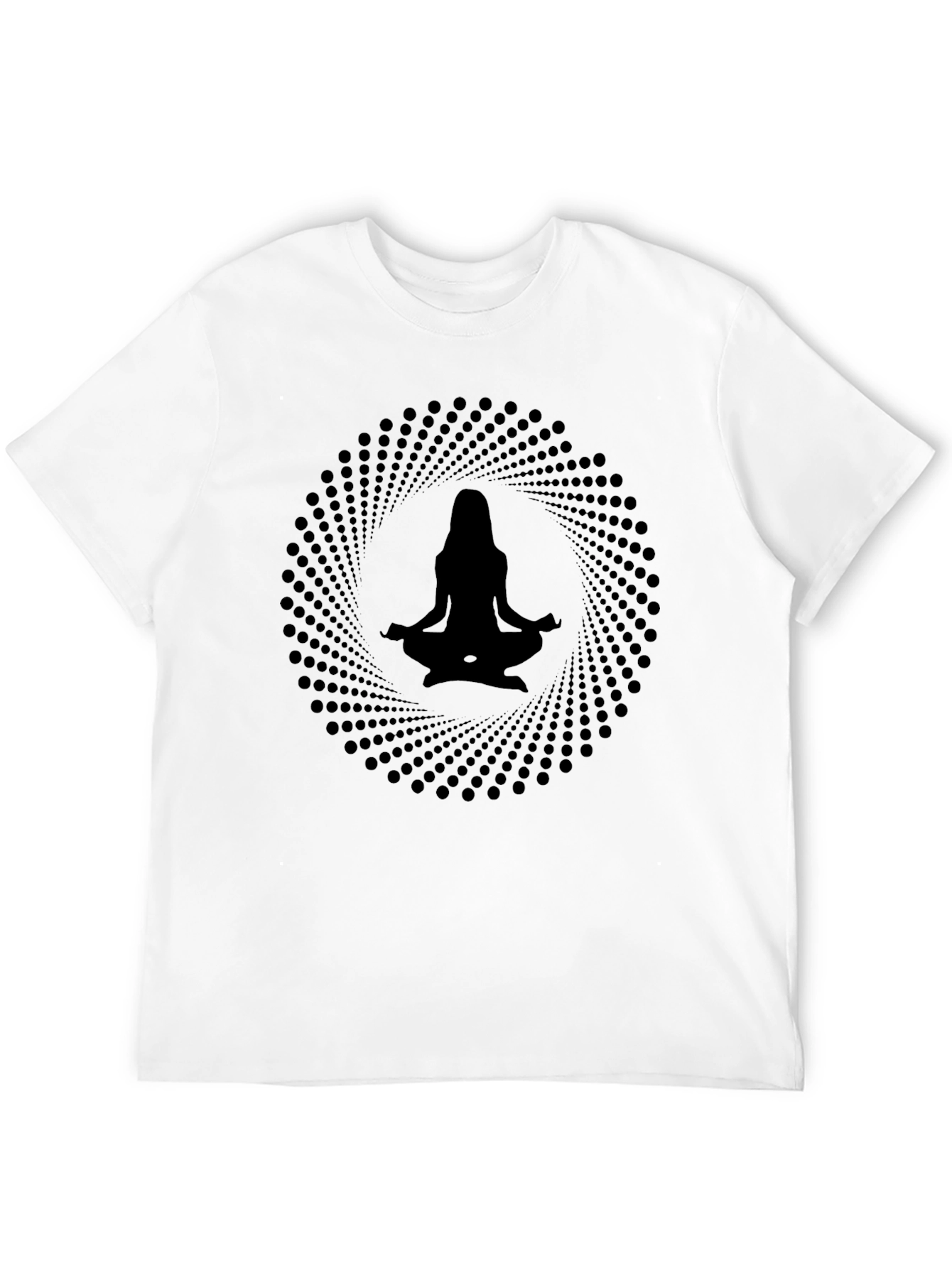 Meditative Silhouette Graphic Tee - Black