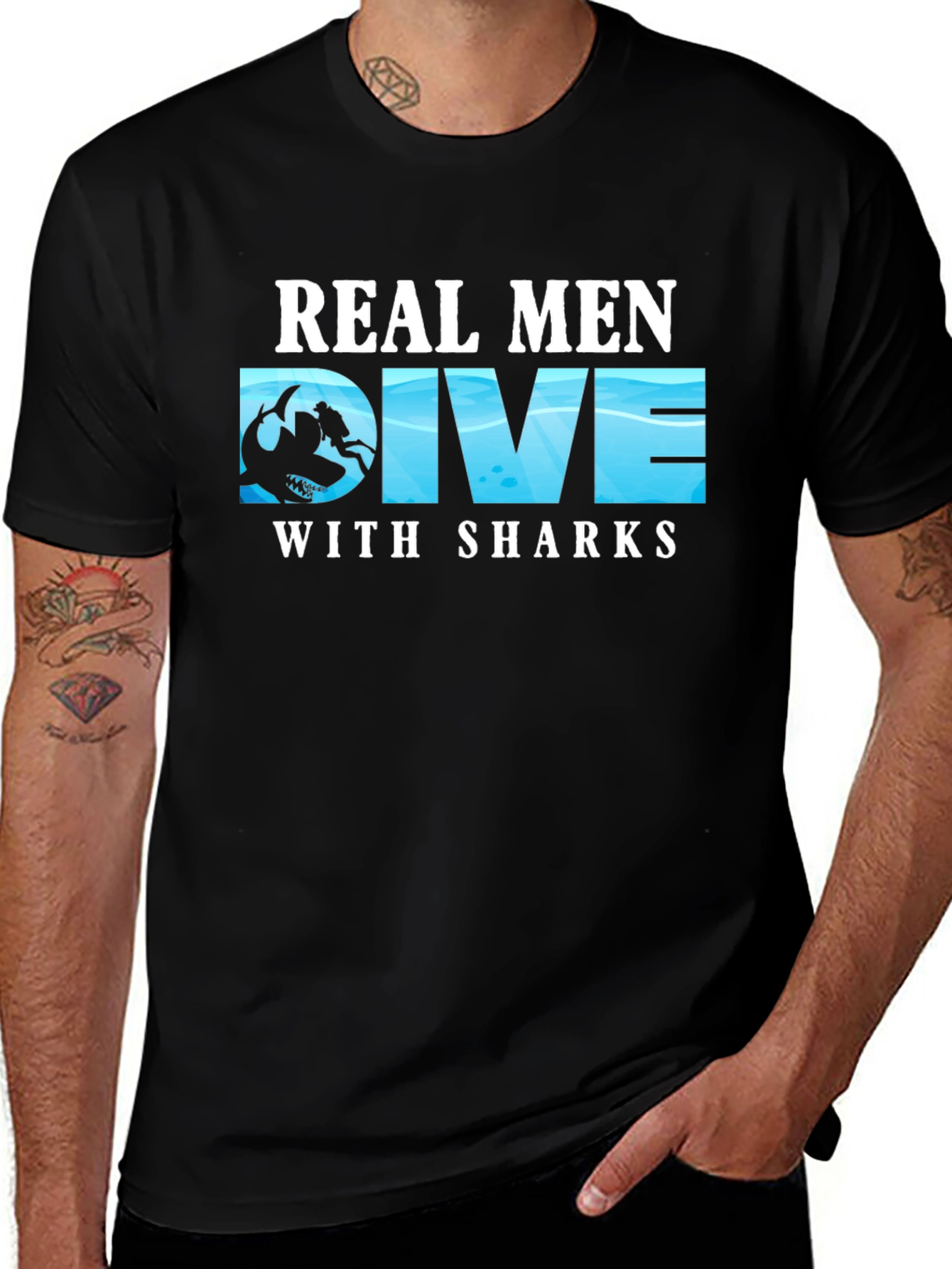 Real Men Dive With Sharks T-Shirt