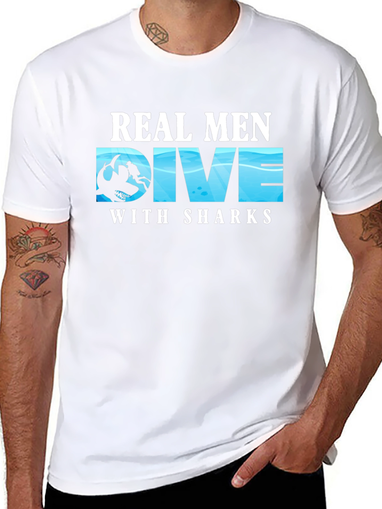 Real Men Dive With Sharks T-Shirt