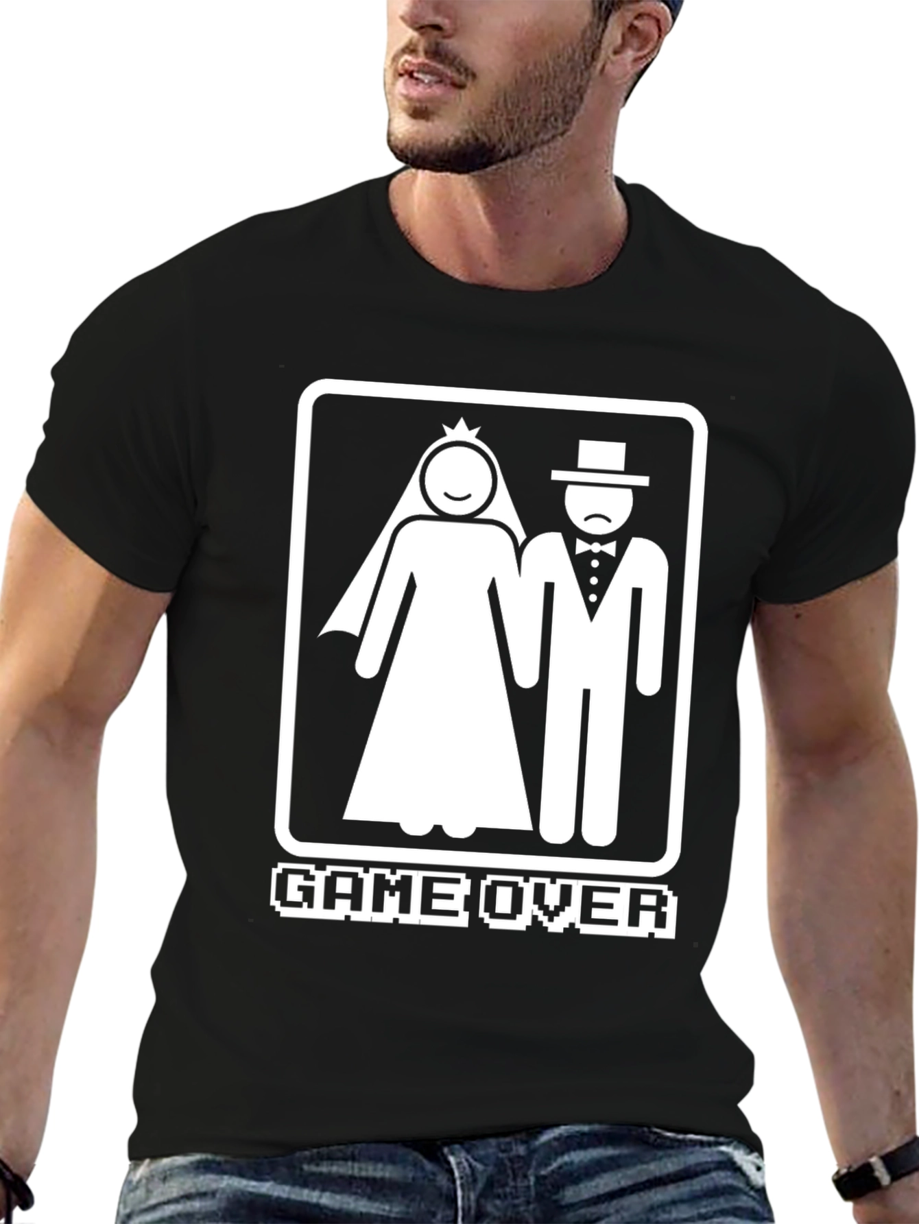 Game Over Wedding Black T-Shirt