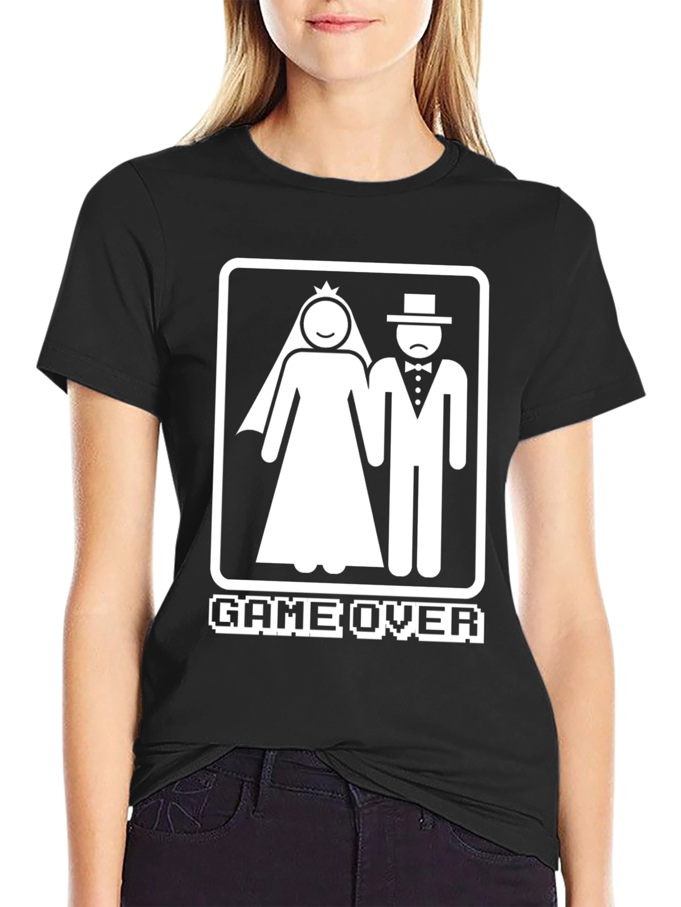 Game Over Wedding Black T-Shirt