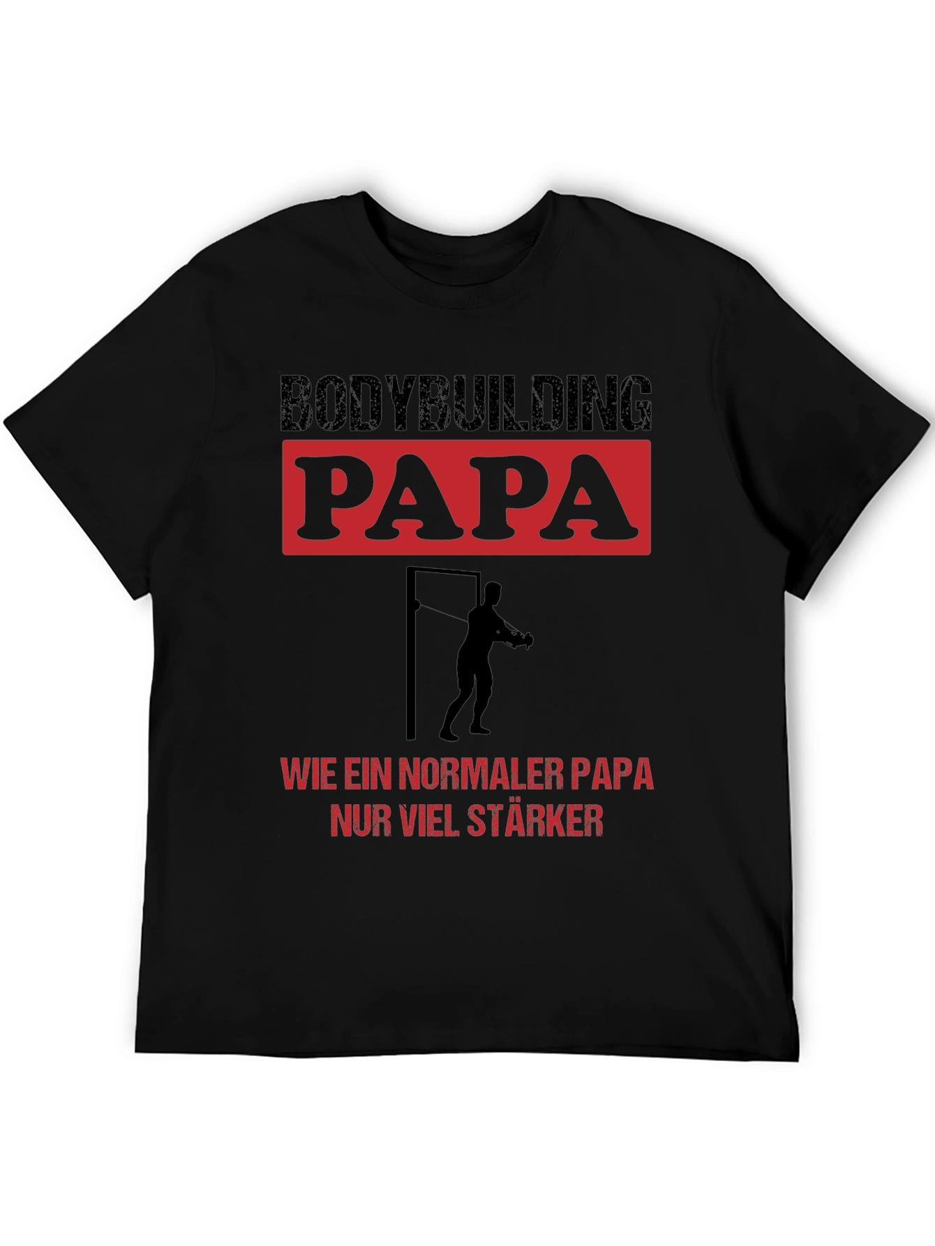 Bodybuilding Papa Black Graphic T-Shirt