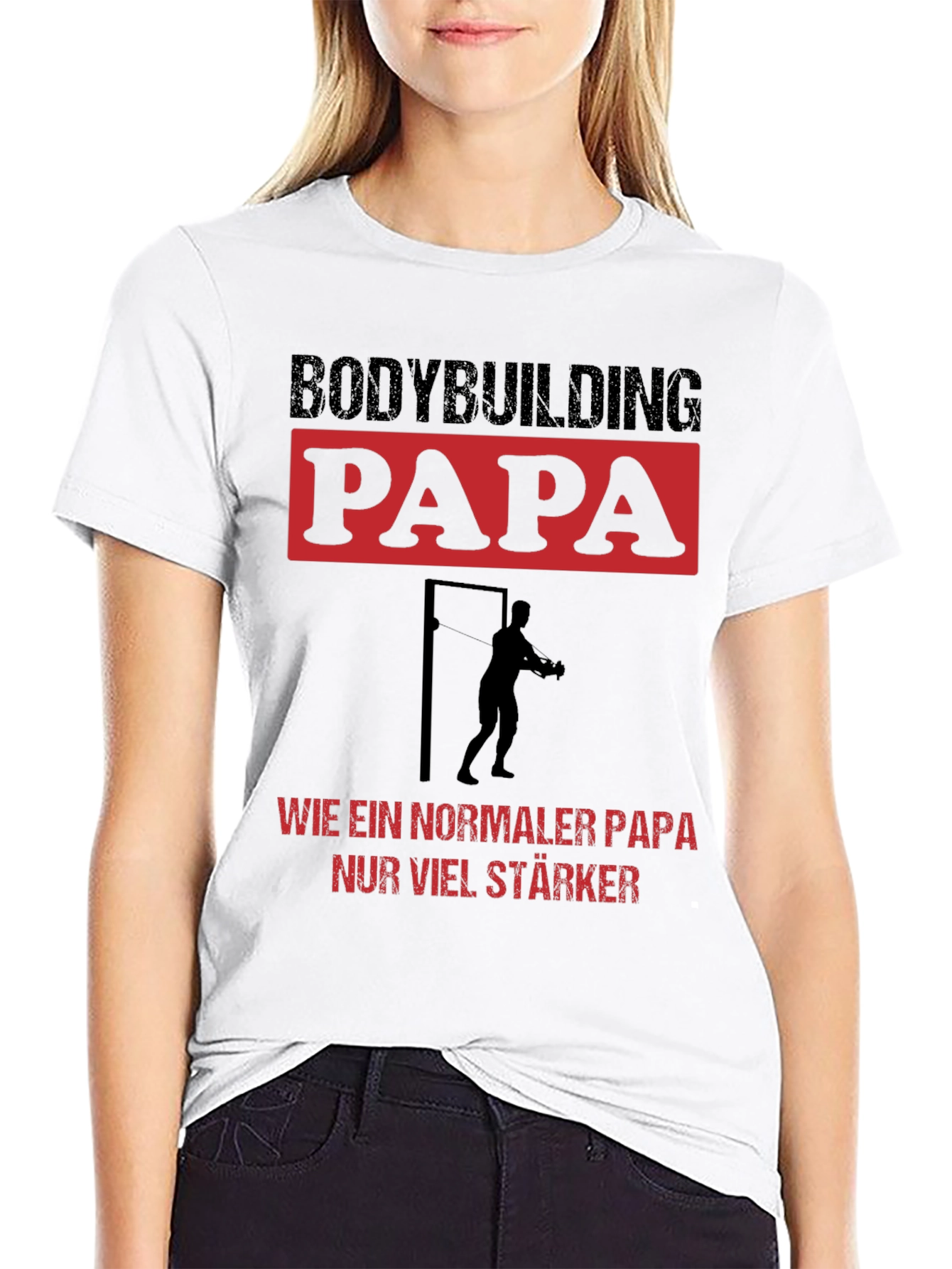 Bodybuilding Papa Black Graphic T-Shirt