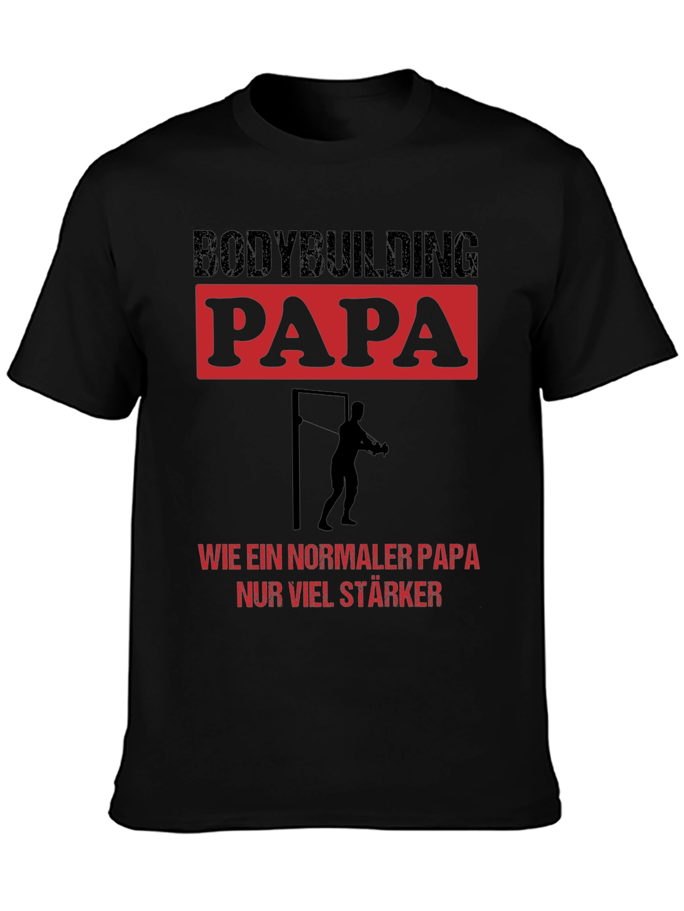 Bodybuilding Papa Black Graphic T-Shirt