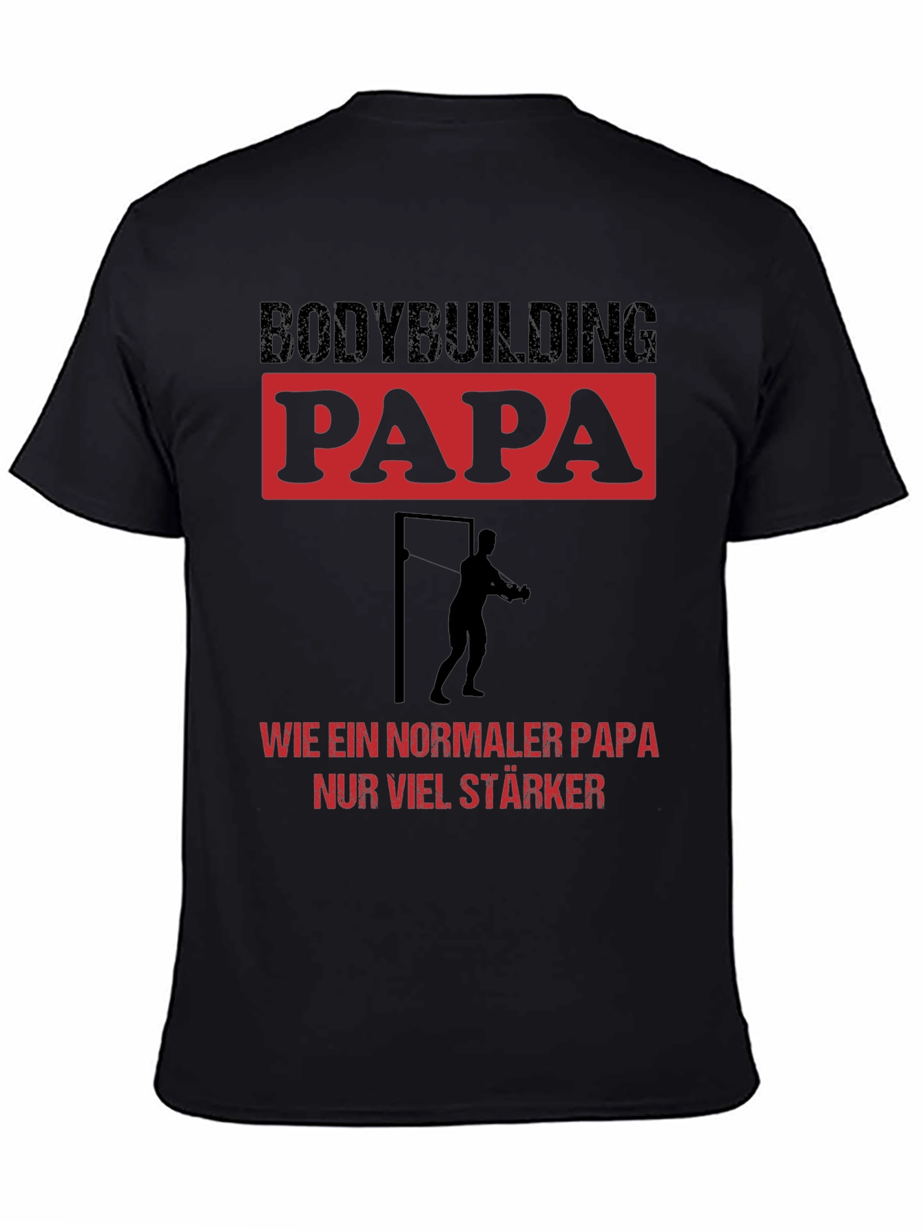 Bodybuilding Papa Black Graphic T-Shirt