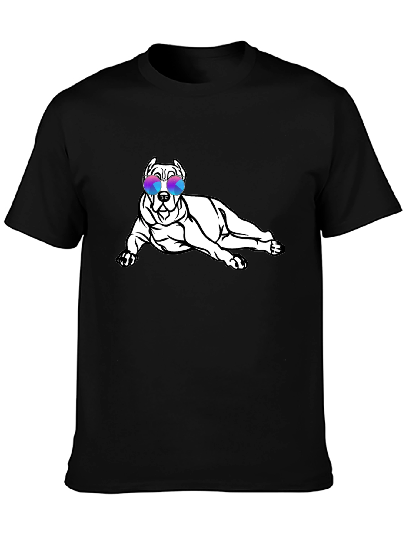 Cool Dog Sunglasses Black T-Shirt