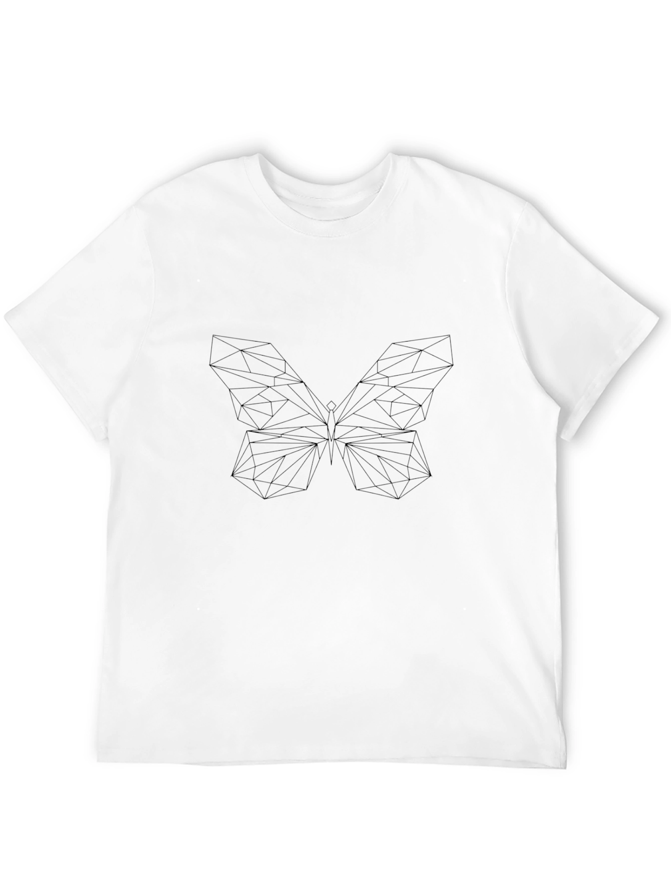 Geometric Butterfly Print Black T-Shirt