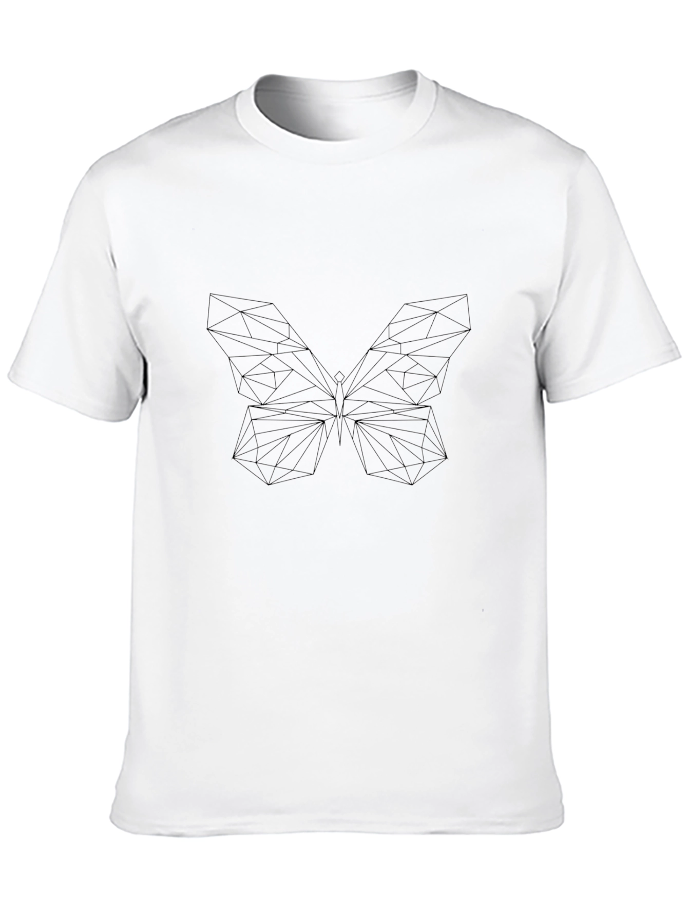 Geometric Butterfly Print Black T-Shirt