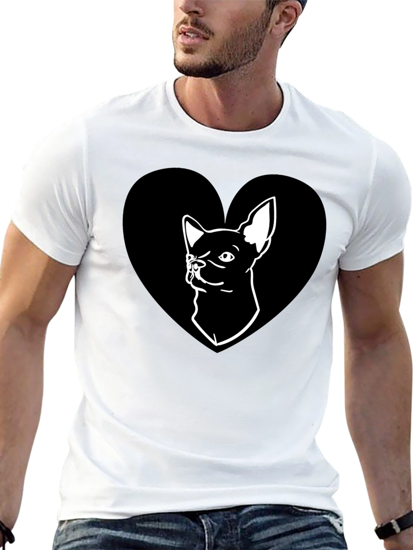 Chihuahua Heart Graphic Tee - Cute Dog Lover Shirt