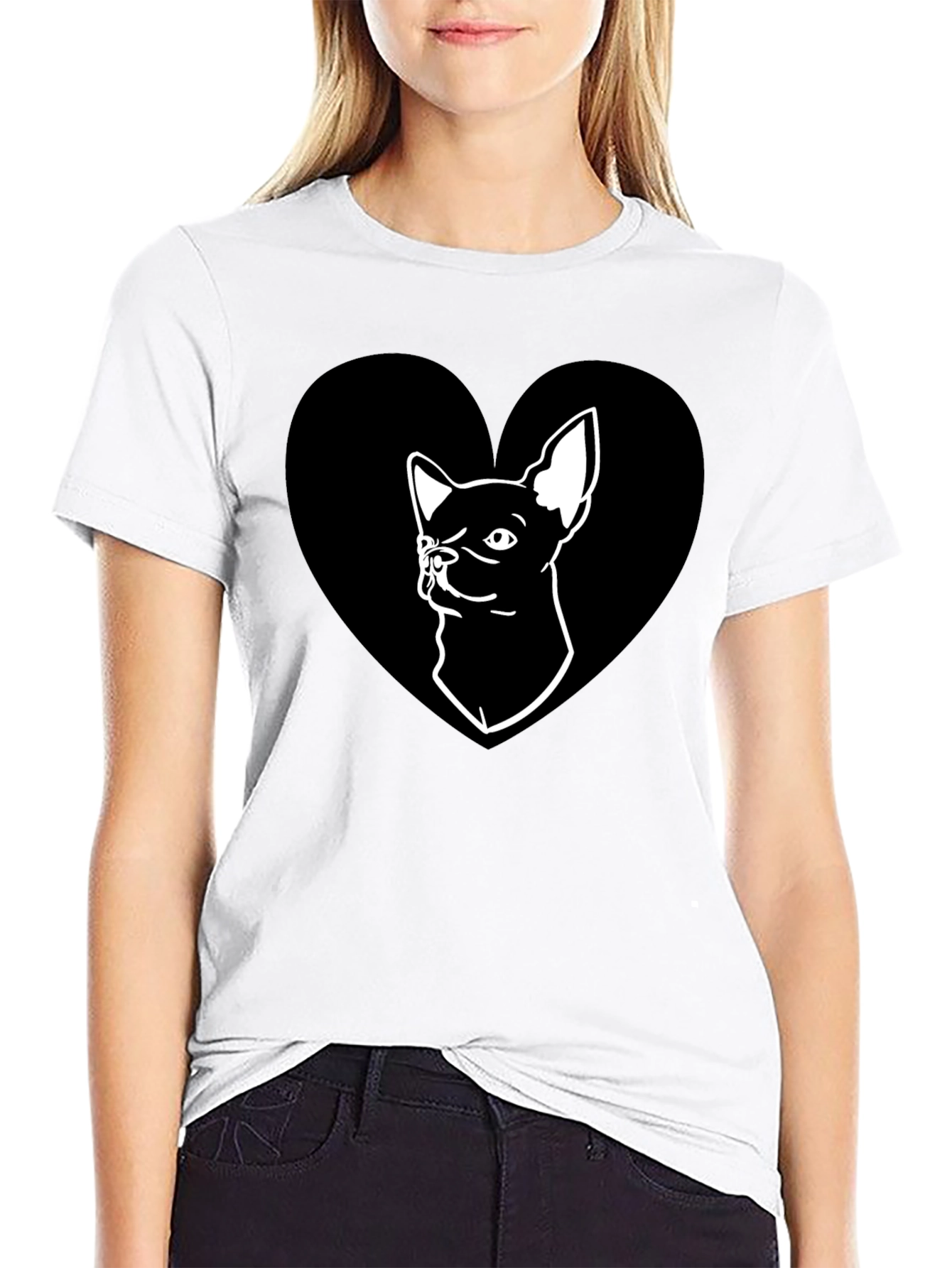 Chihuahua Heart Graphic Tee - Cute Dog Lover Shirt