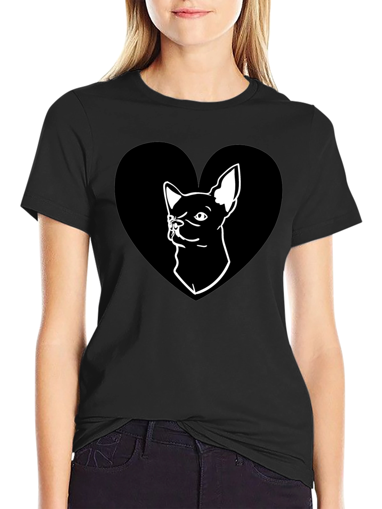 Chihuahua Heart Graphic Tee - Cute Dog Lover Shirt