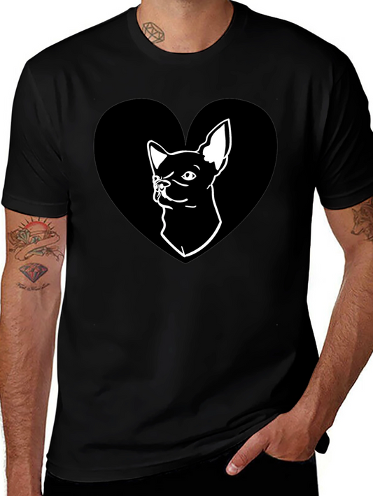 Chihuahua Heart Graphic Tee - Cute Dog Lover Shirt