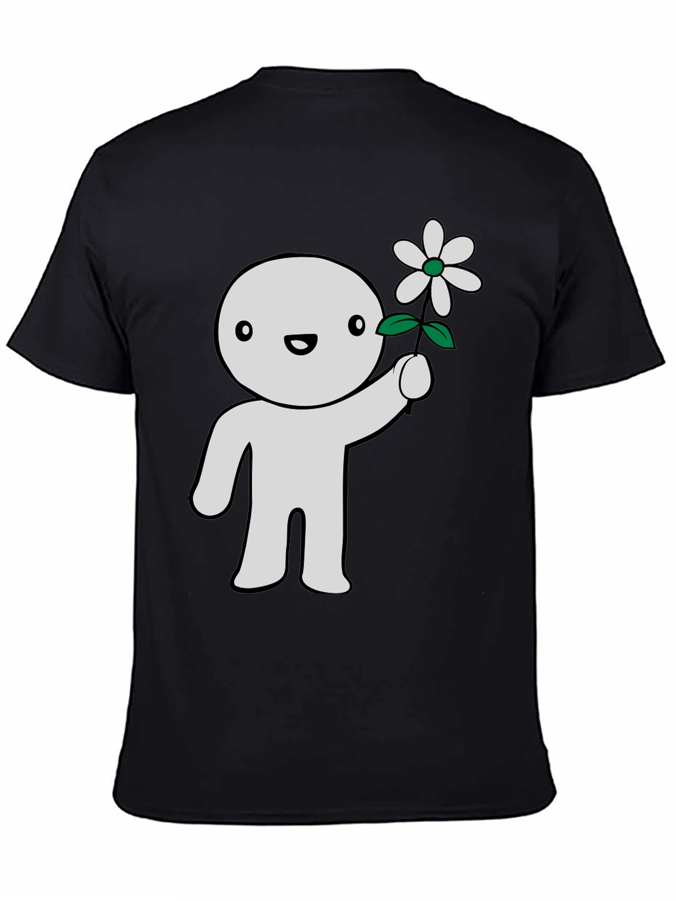 Cute Character Holding Flower Graphic T-Shirt