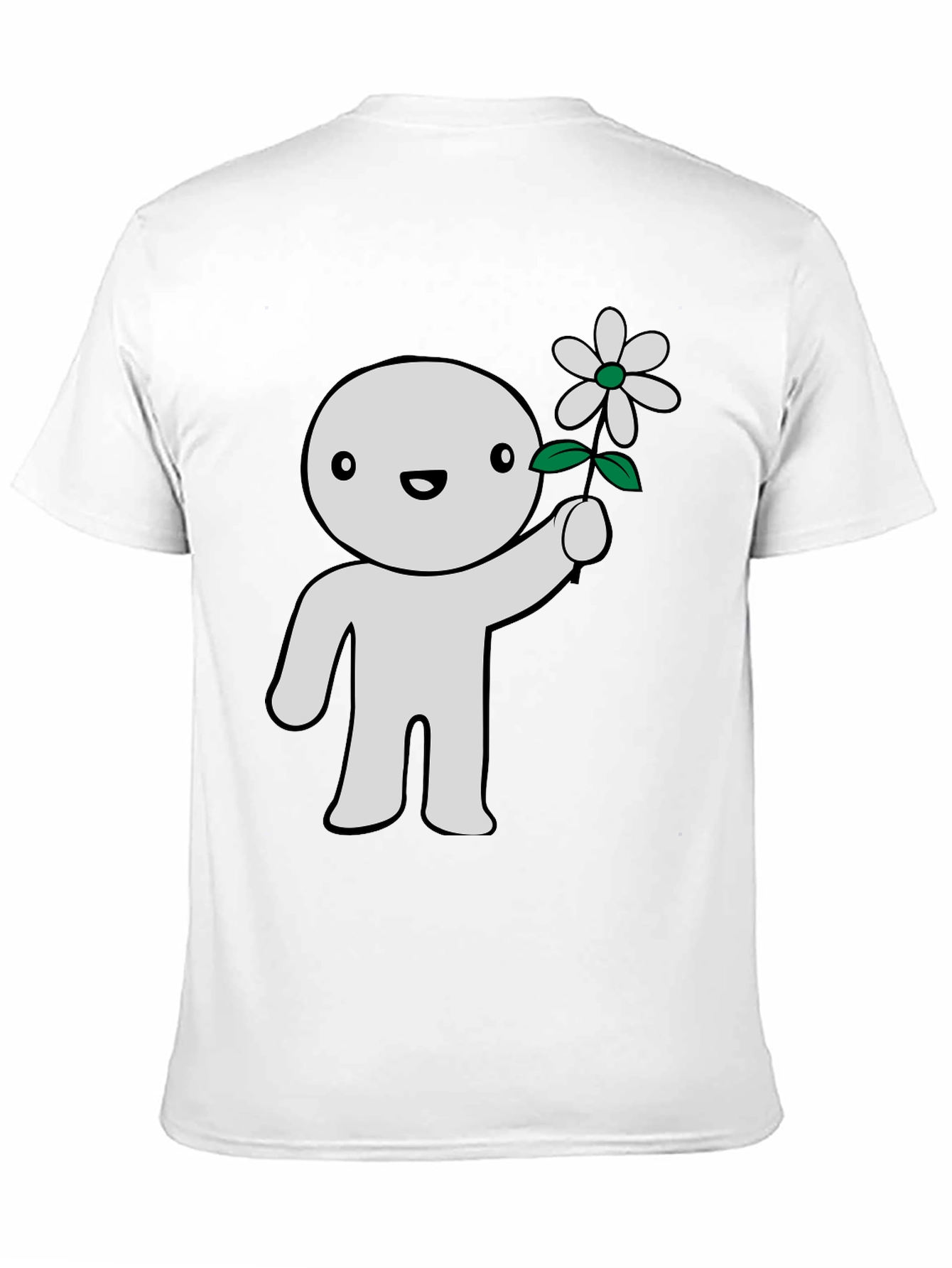 Cute Character Holding Flower Graphic T-Shirt