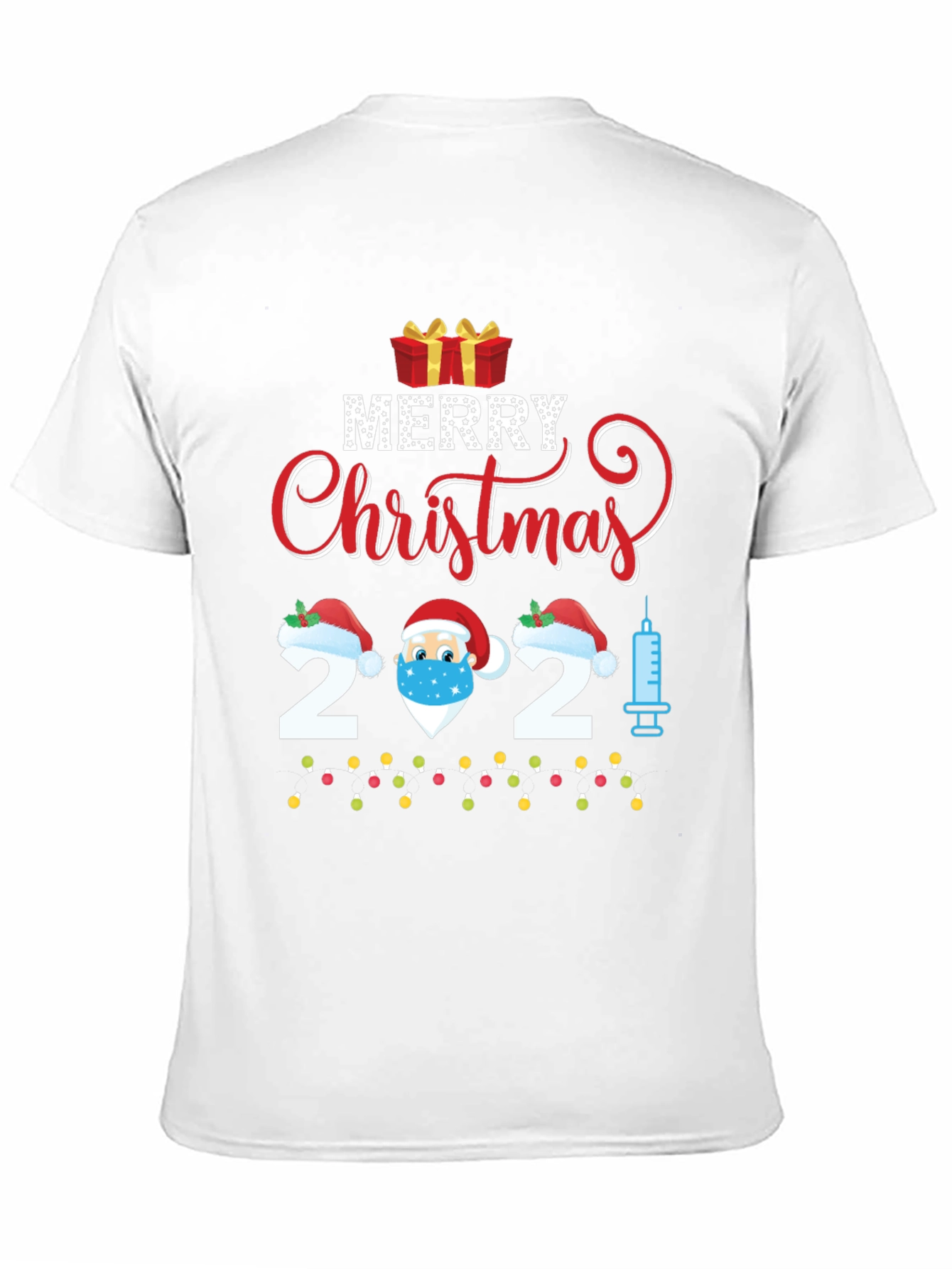 Merry Christmas 2021 Vaccinated Santa Graphic Tee
