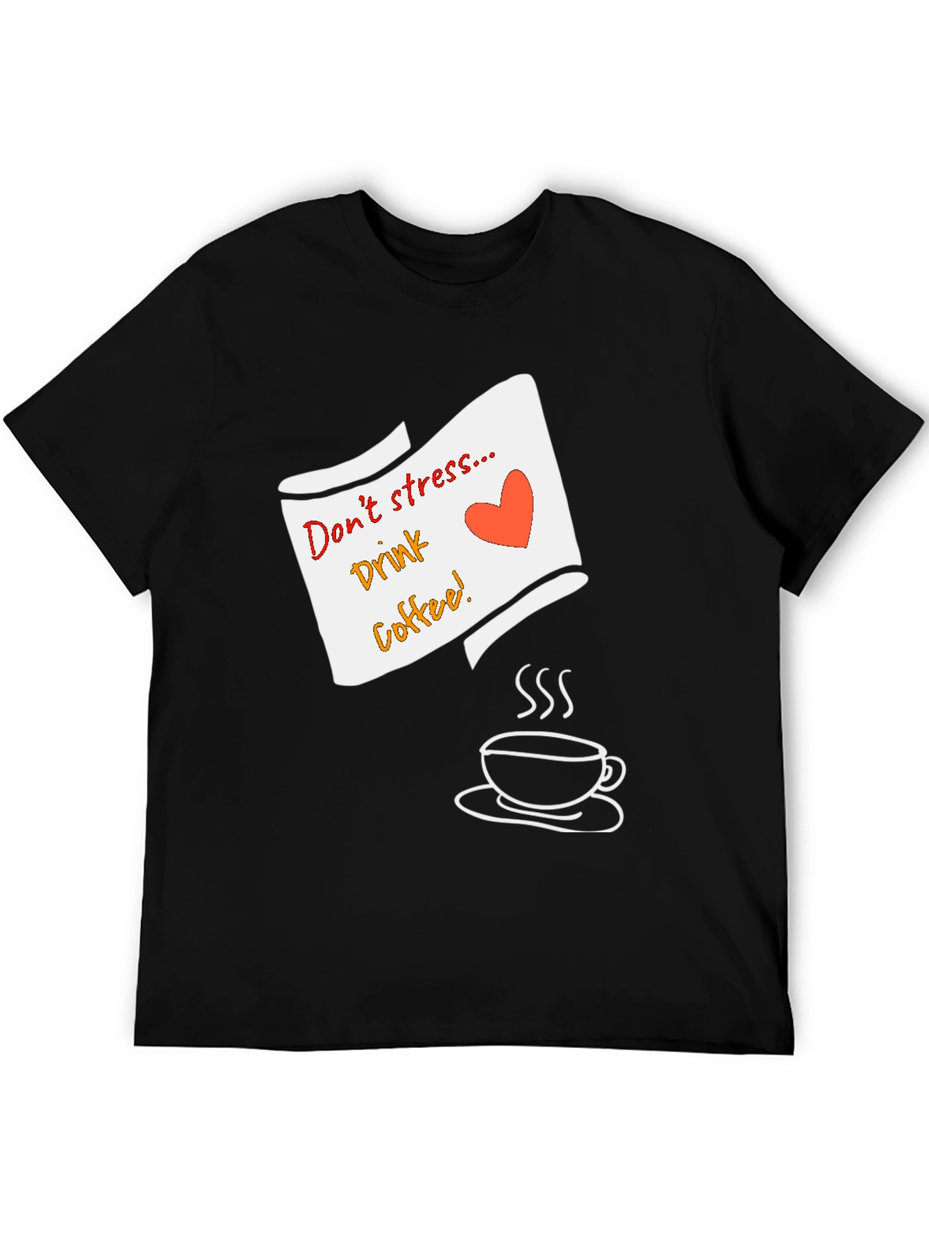Dont Stress Drink Coffee Graphic Tee - Black