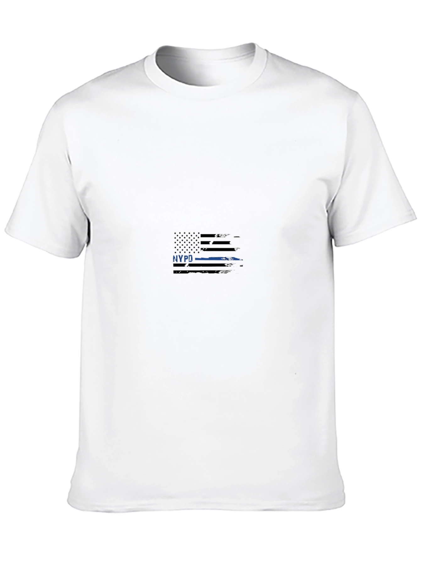 NYPD Flag Graphic Tee - Premium Black Cotton T-Shirt