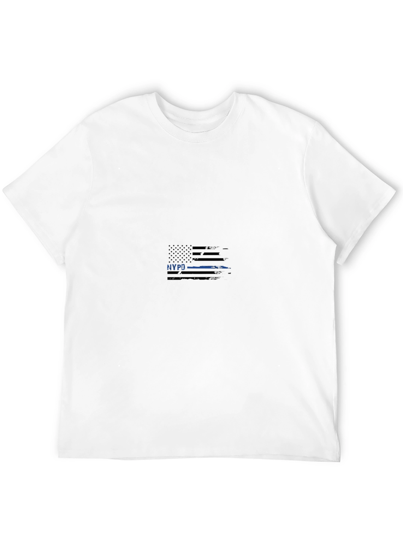 NYPD Flag Graphic Tee - Premium Black Cotton T-Shirt