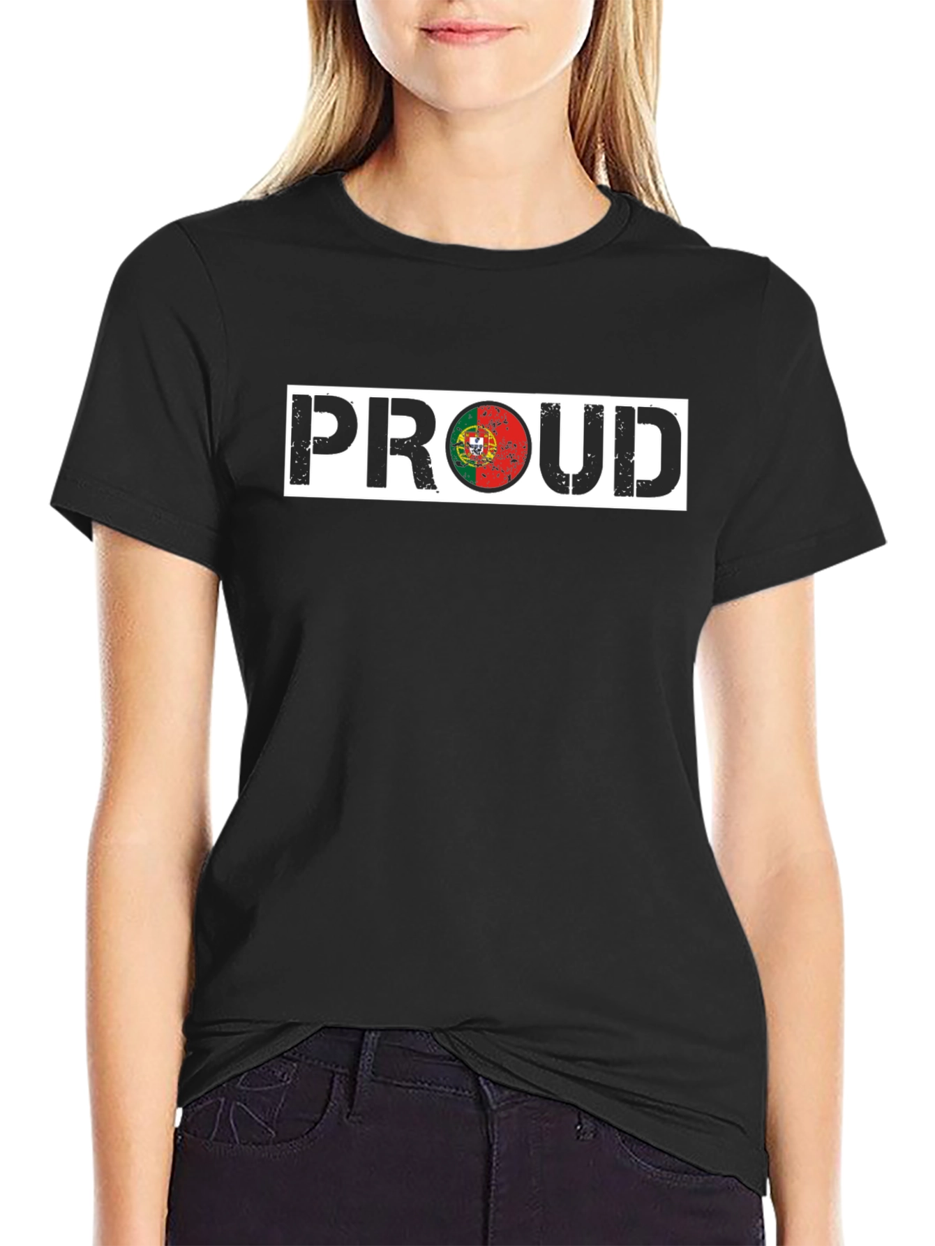 Portugal Flag Proud Black T-Shirt