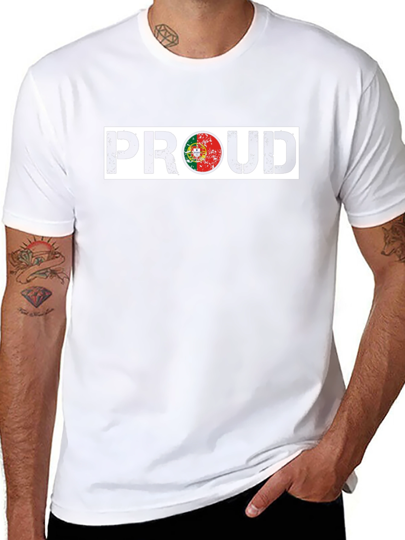 Portugal Flag Proud Black T-Shirt