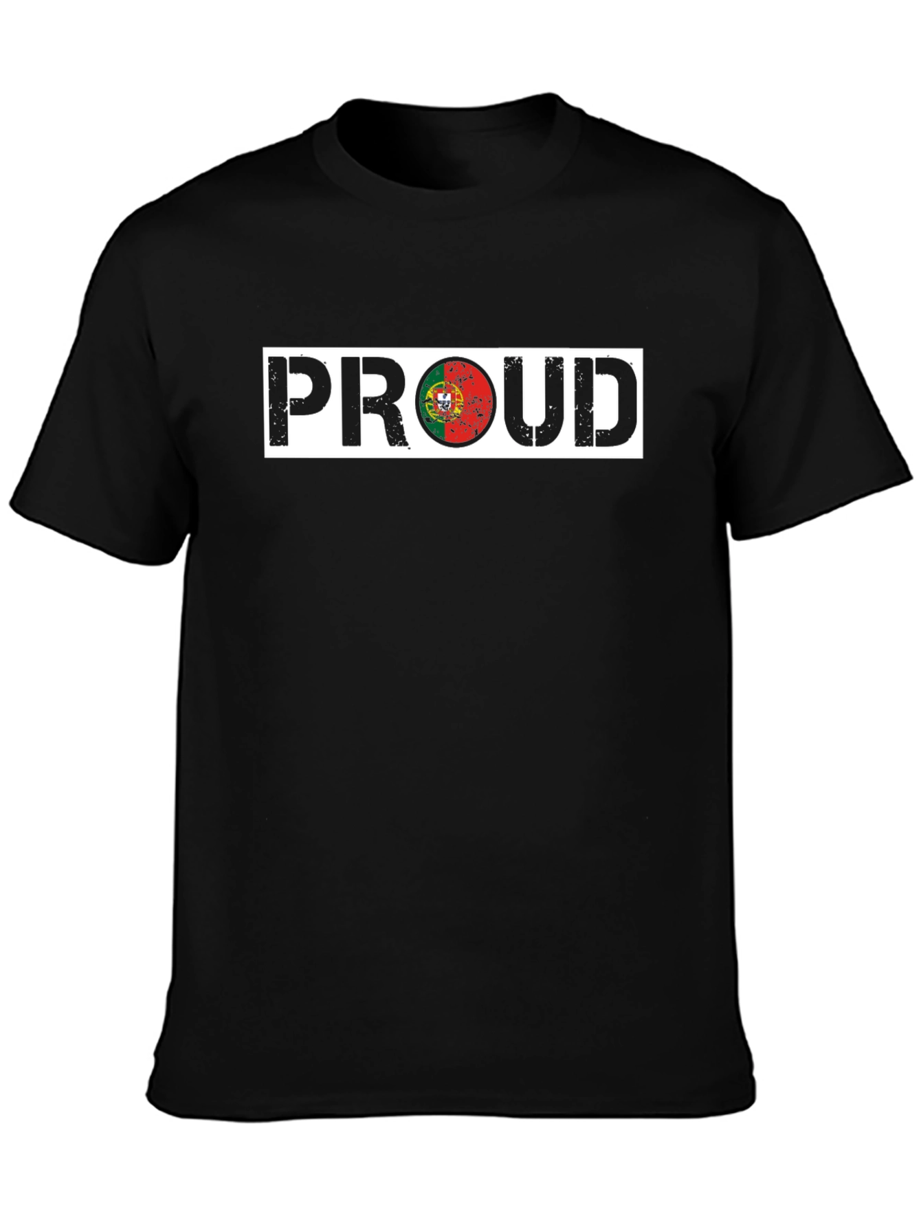 Portugal Flag Proud Black T-Shirt