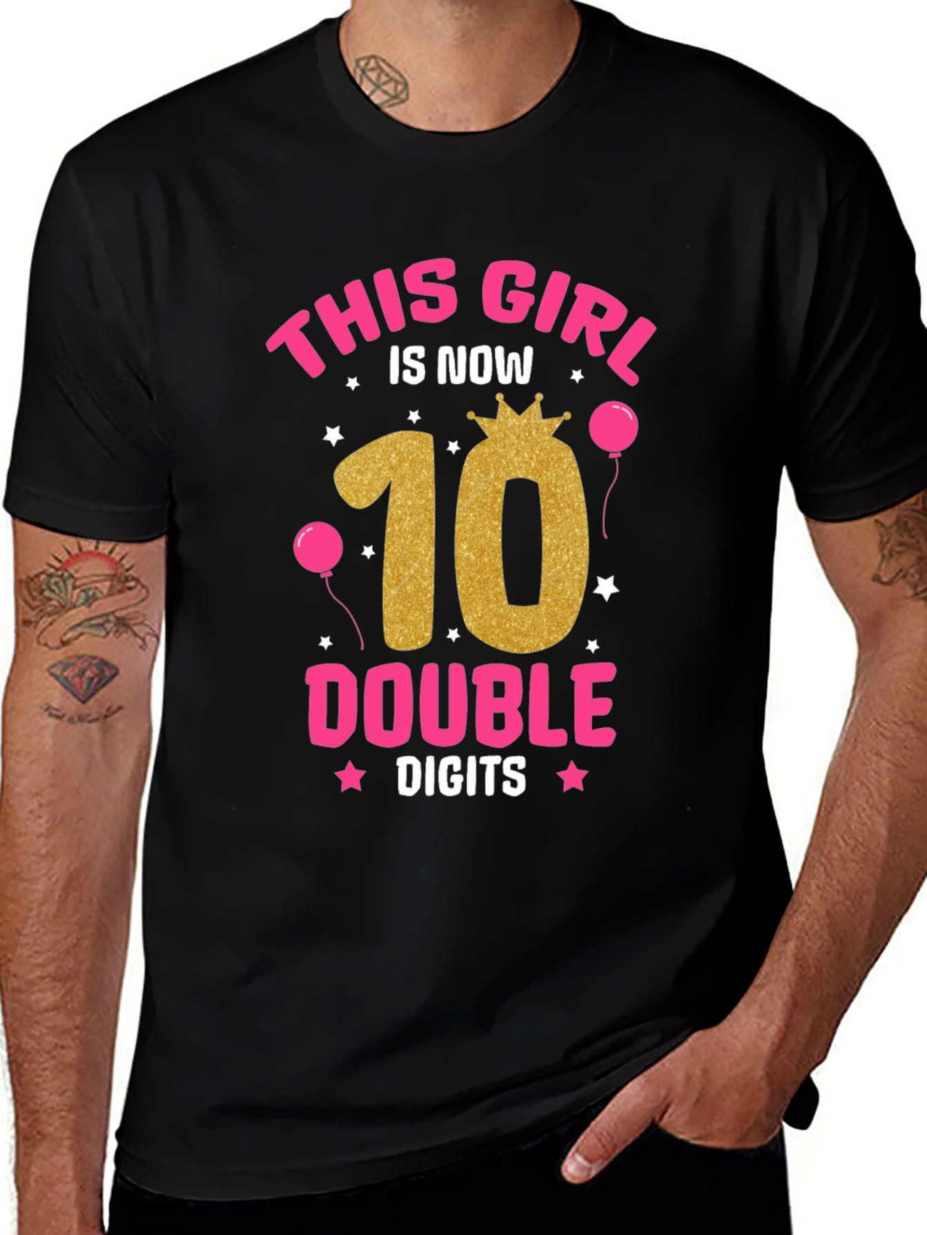 Girls 10th Birthday Double Digits T-Shirt