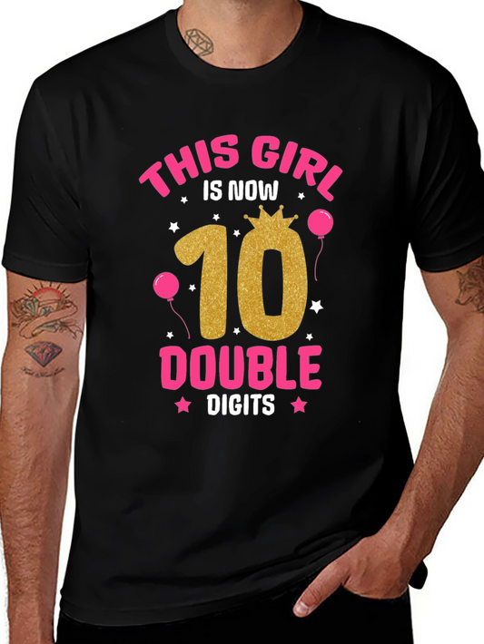 Girls 10th Birthday Double Digits T-Shirt