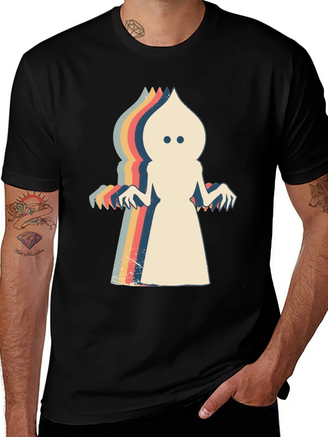 Retro Ghost Graphic T-Shirt
