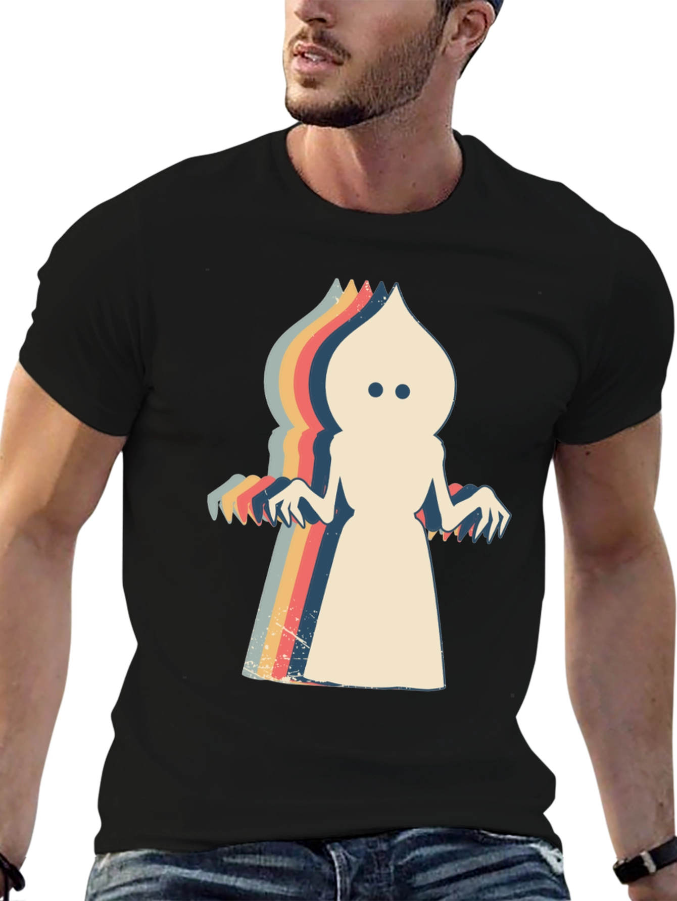 Retro Ghost Graphic T-Shirt