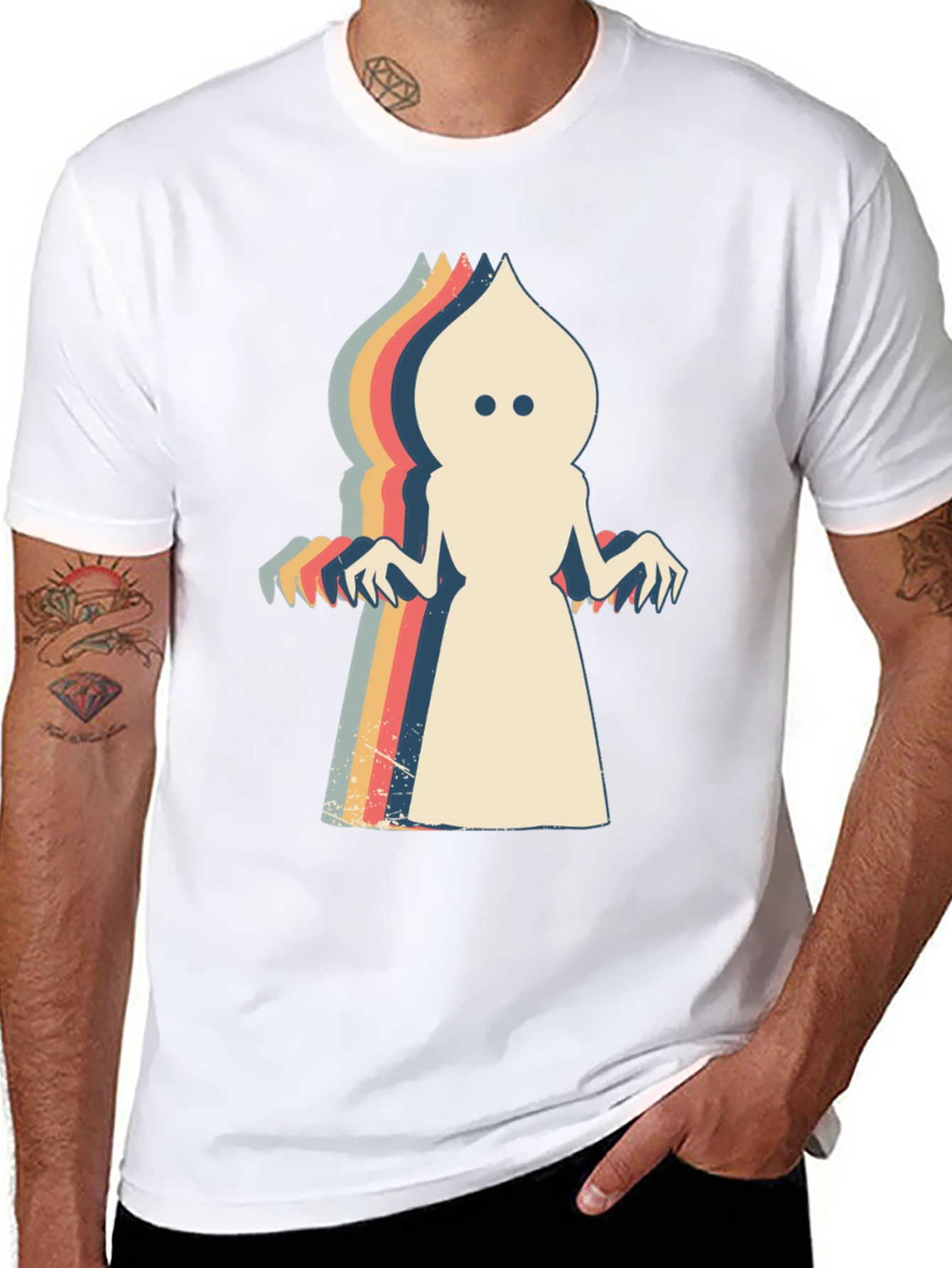 Retro Ghost Graphic T-Shirt