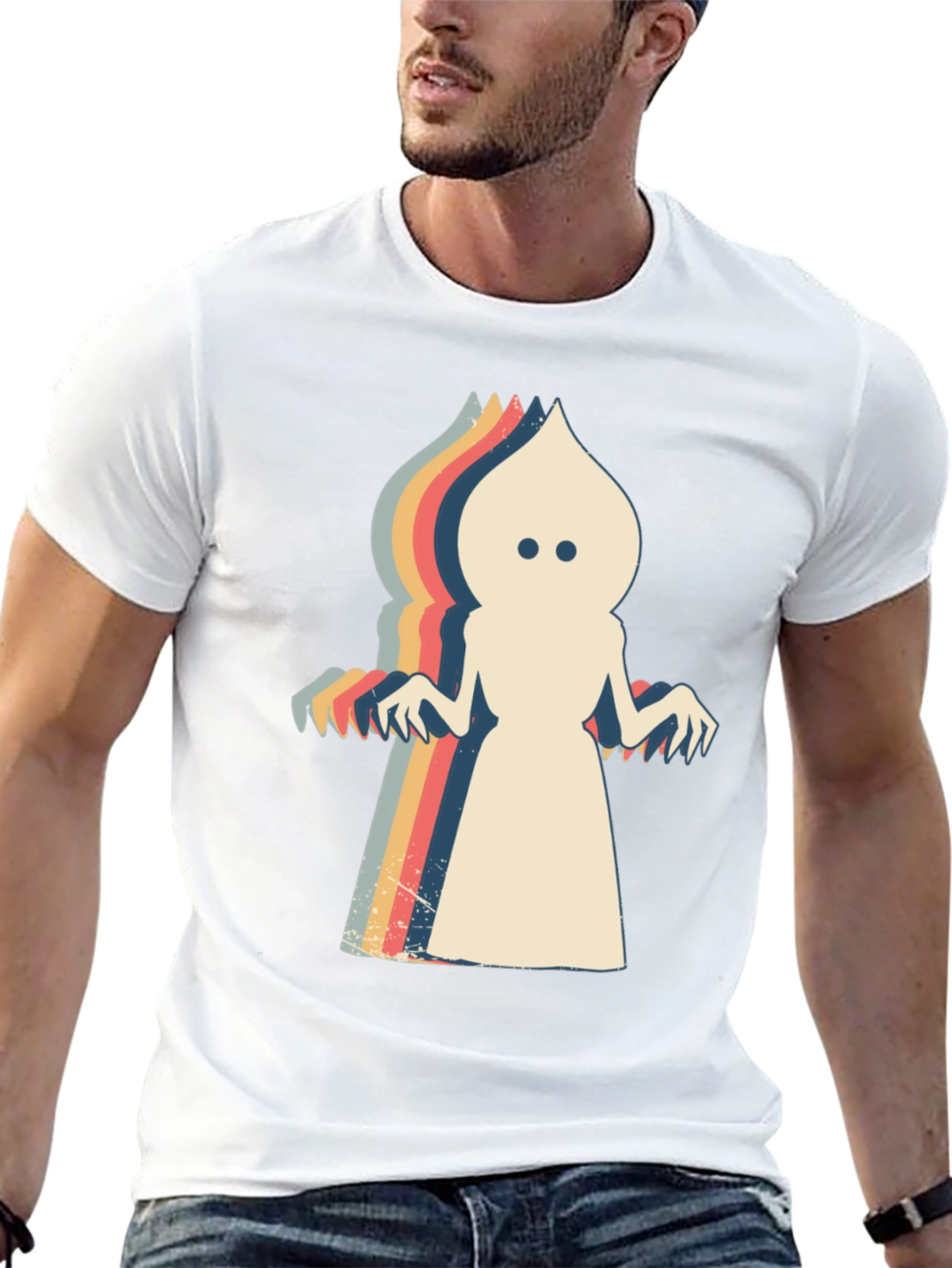 Retro Ghost Graphic T-Shirt