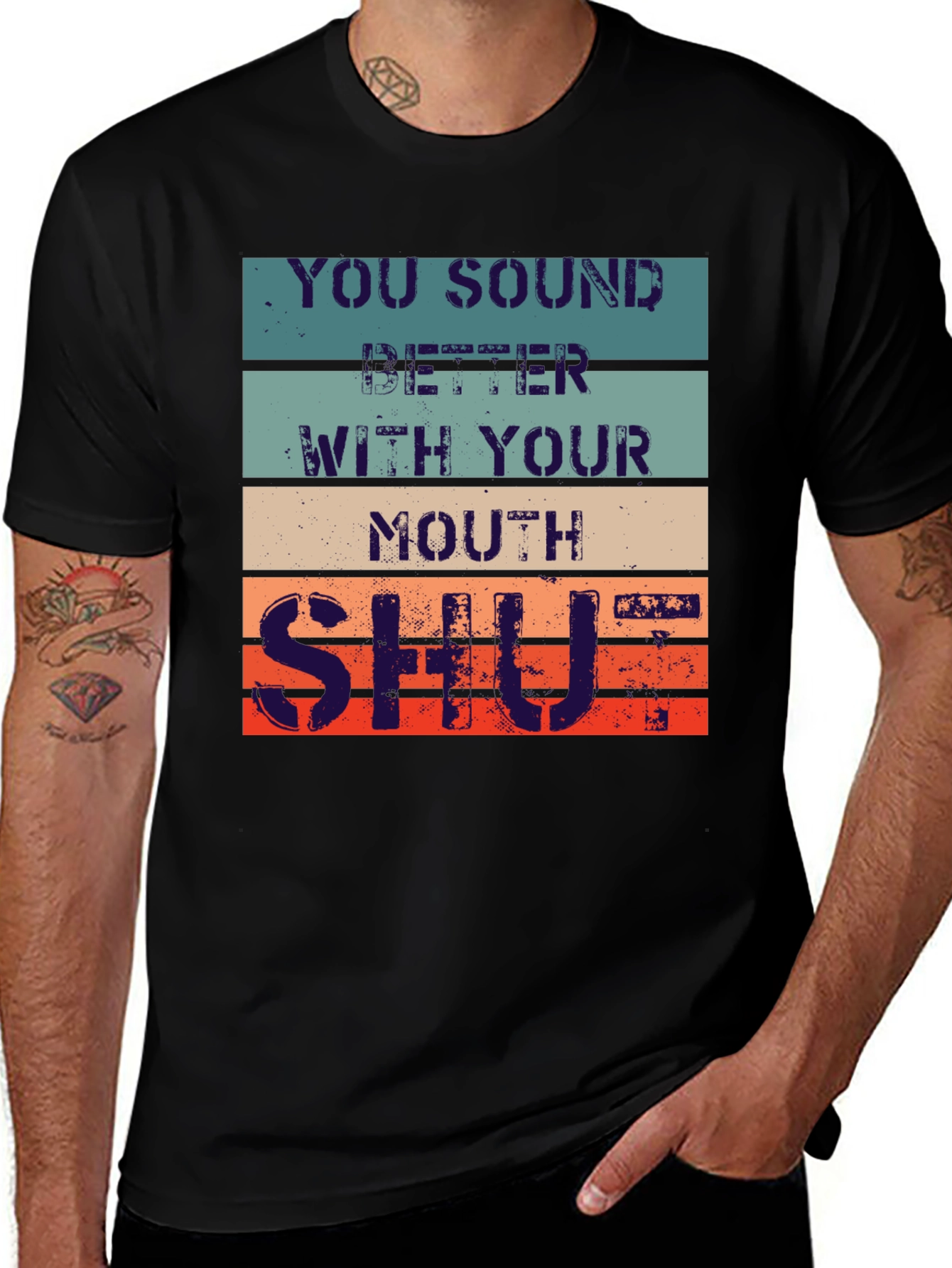 Shut Your Mouth Mens Graphic T-Shirt