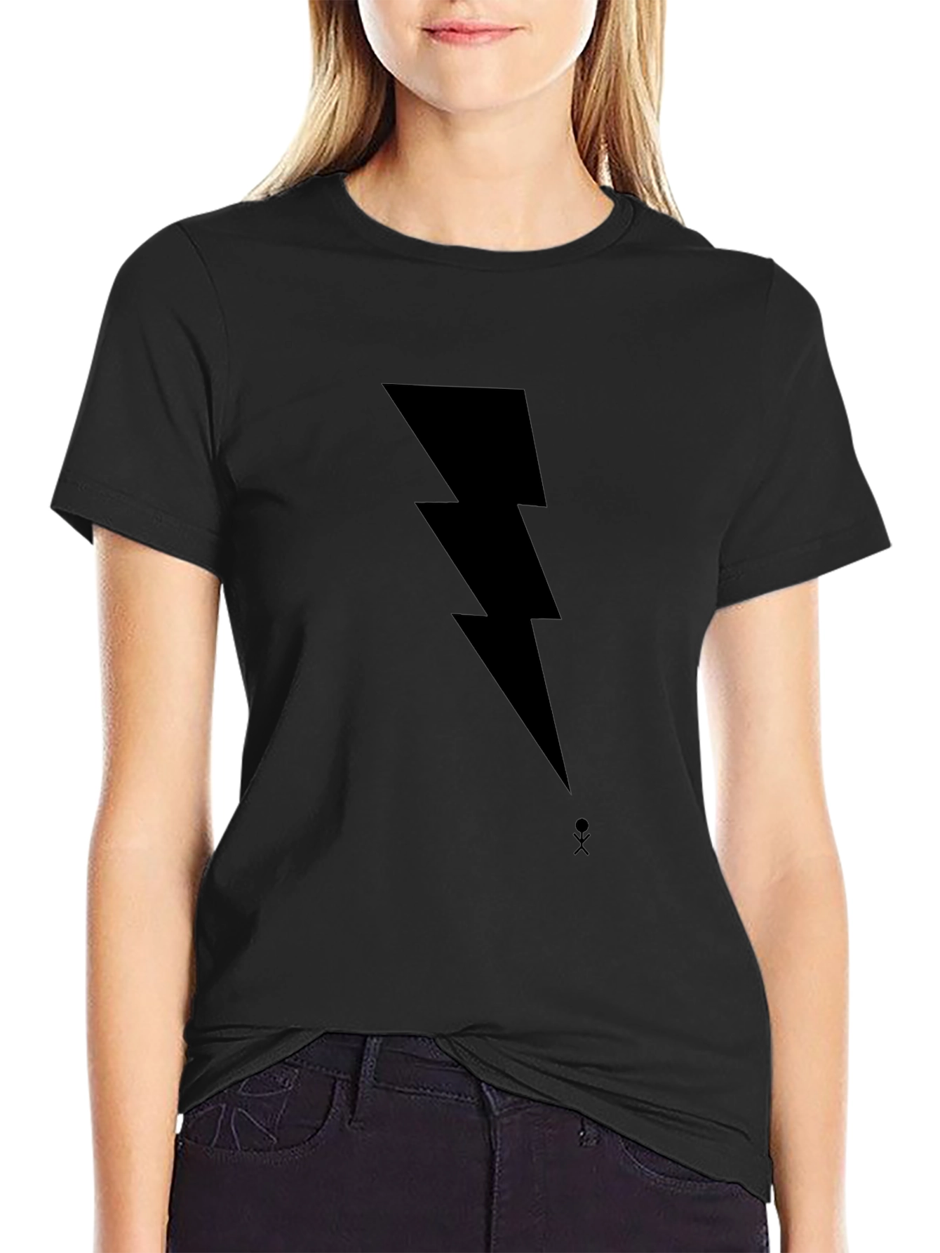 Lightning Bolt Graphic T-Shirt - Modern Crew Neck Tee