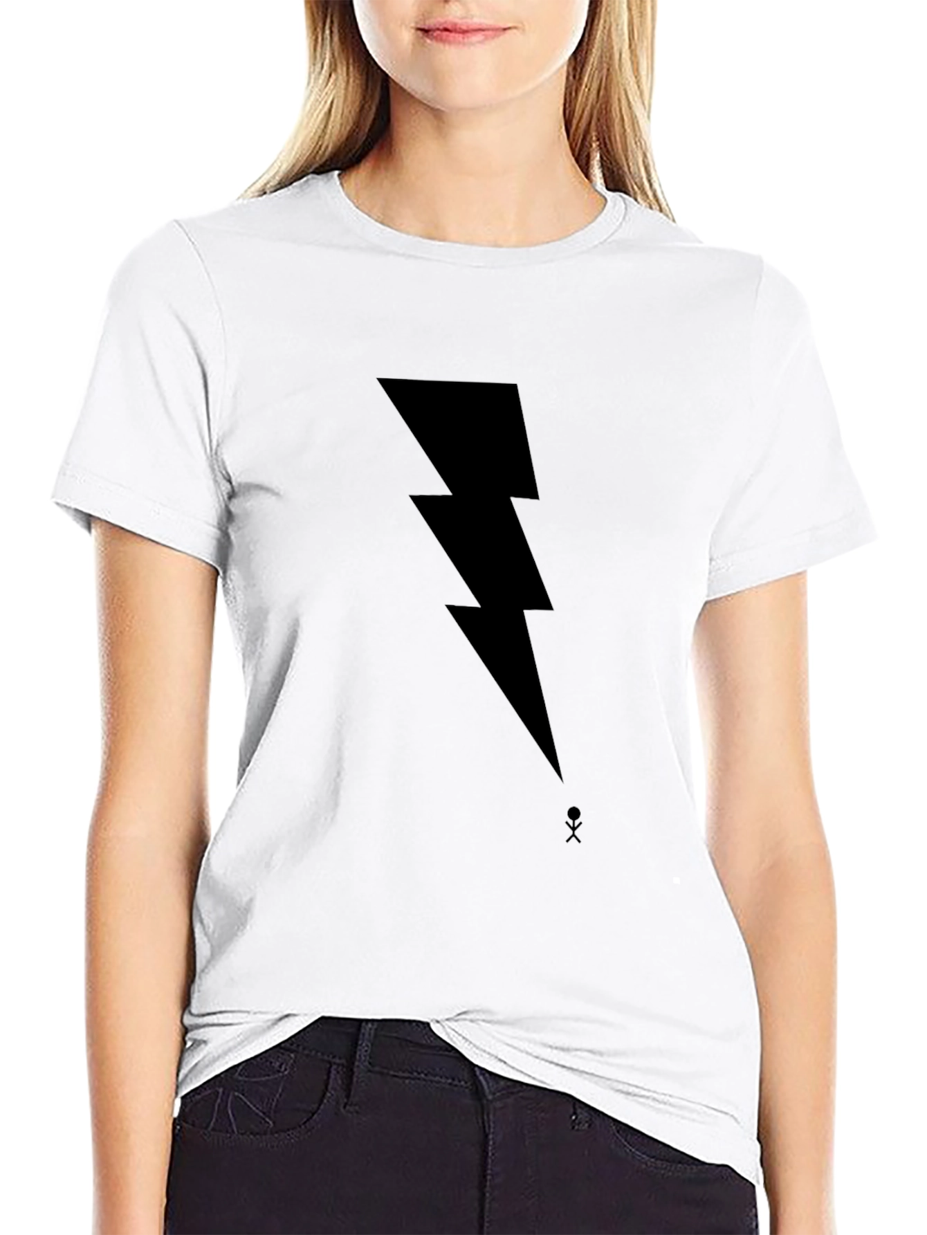 Lightning Bolt Graphic T-Shirt - Modern Crew Neck Tee