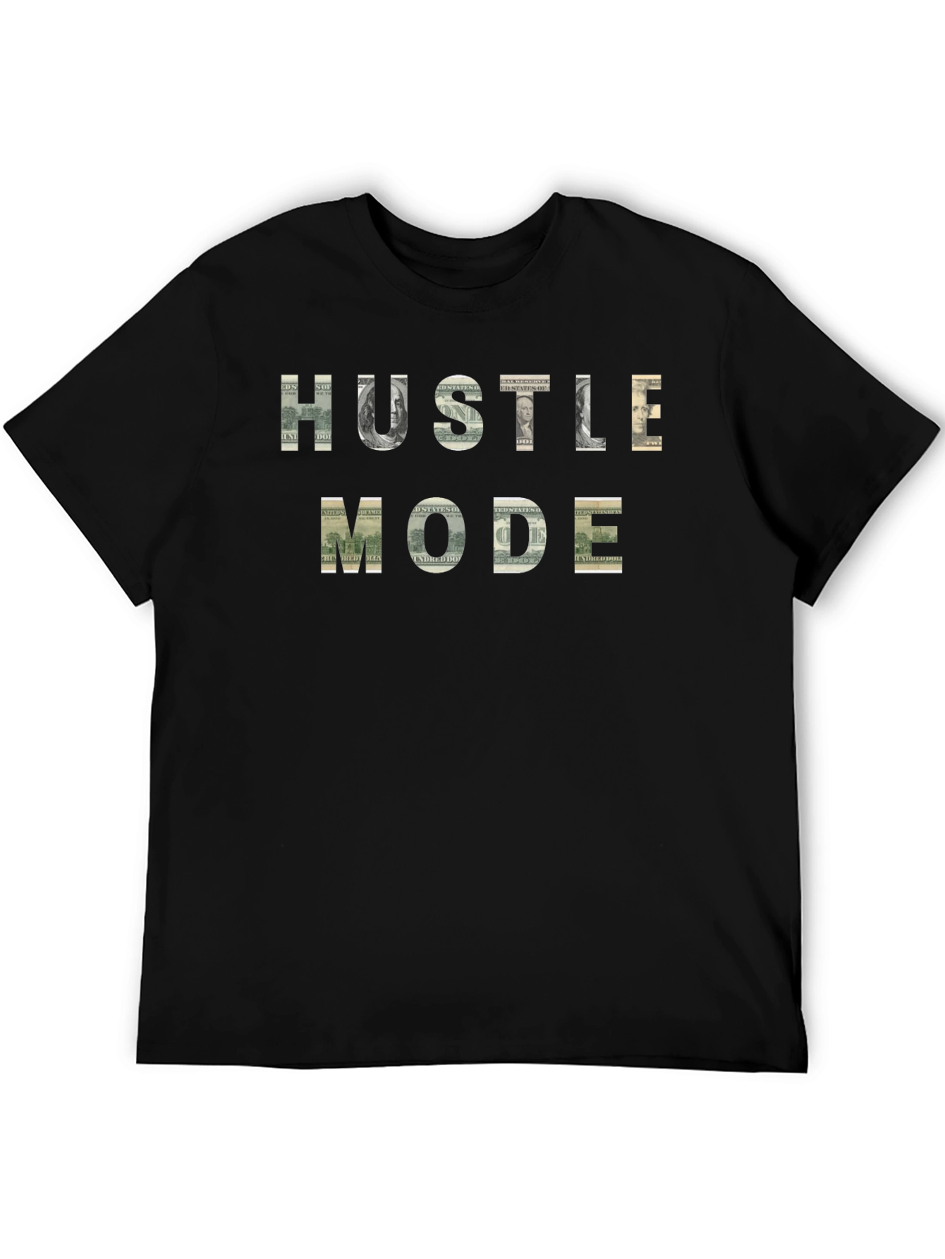 Hustle Mode Graphic Print Black Tee