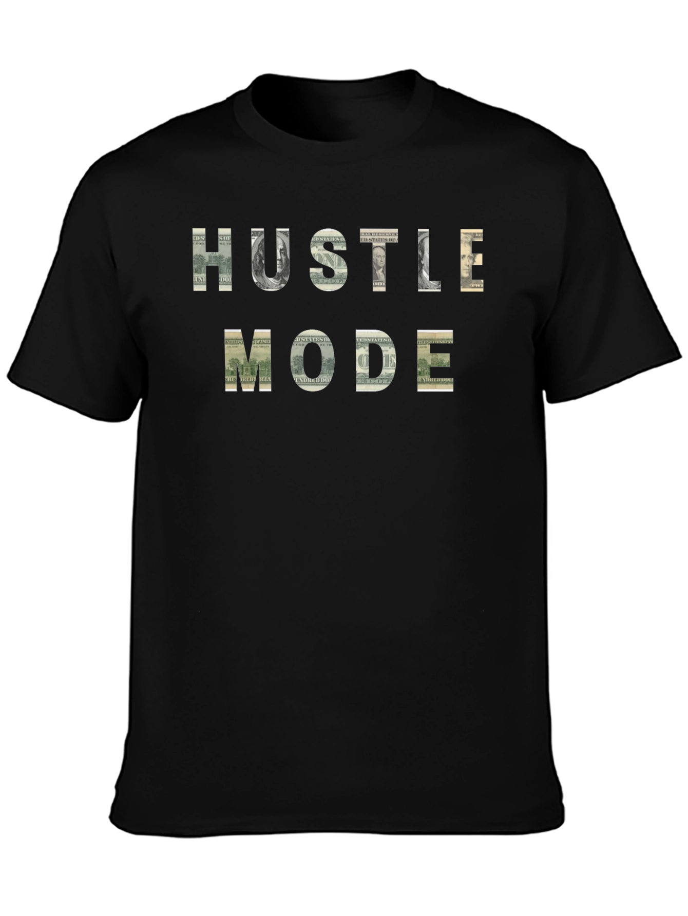 Hustle Mode Graphic Print Black Tee