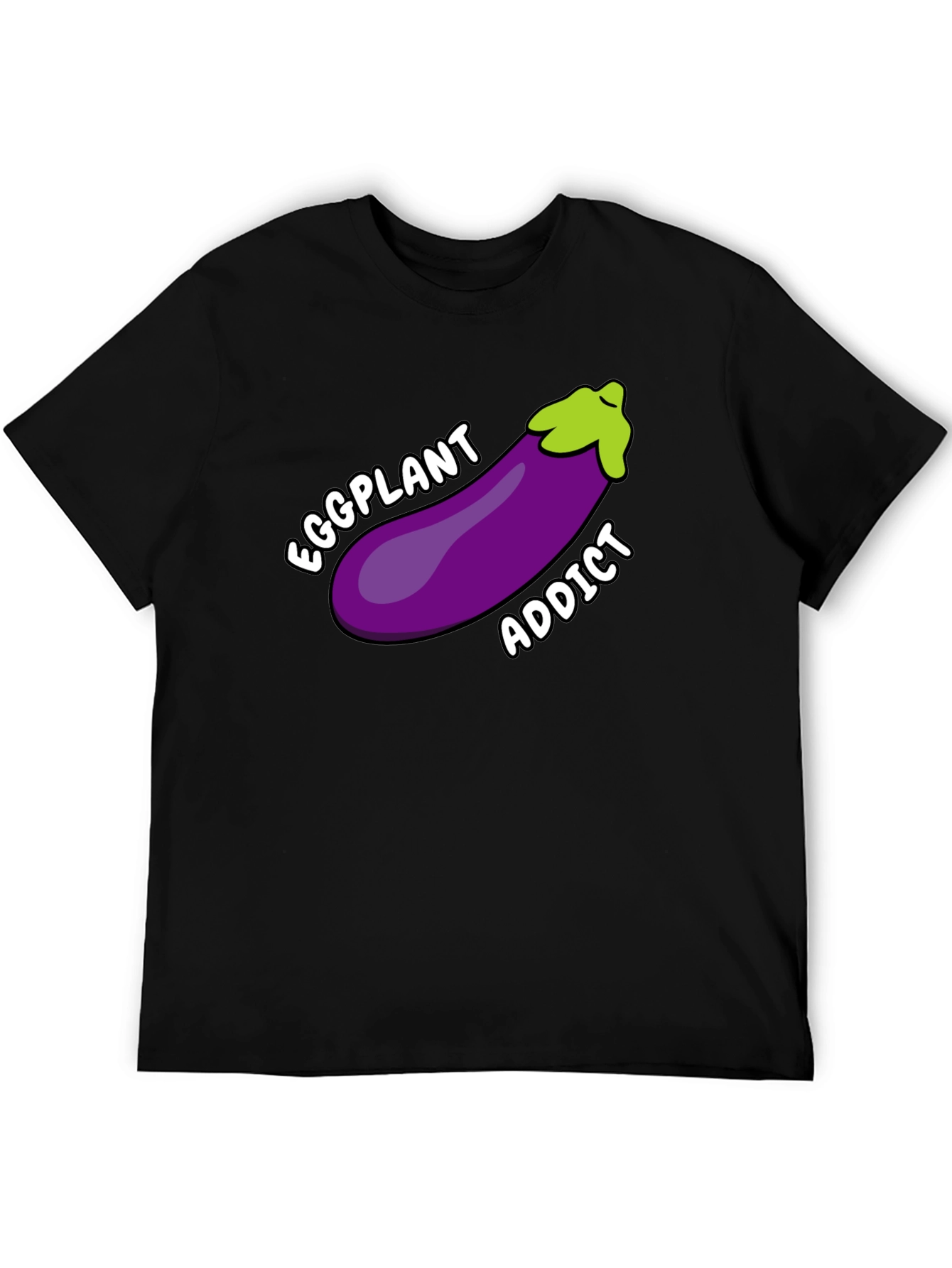 Eggplant Addict T-Shirt Funny Humor Graphic Tee